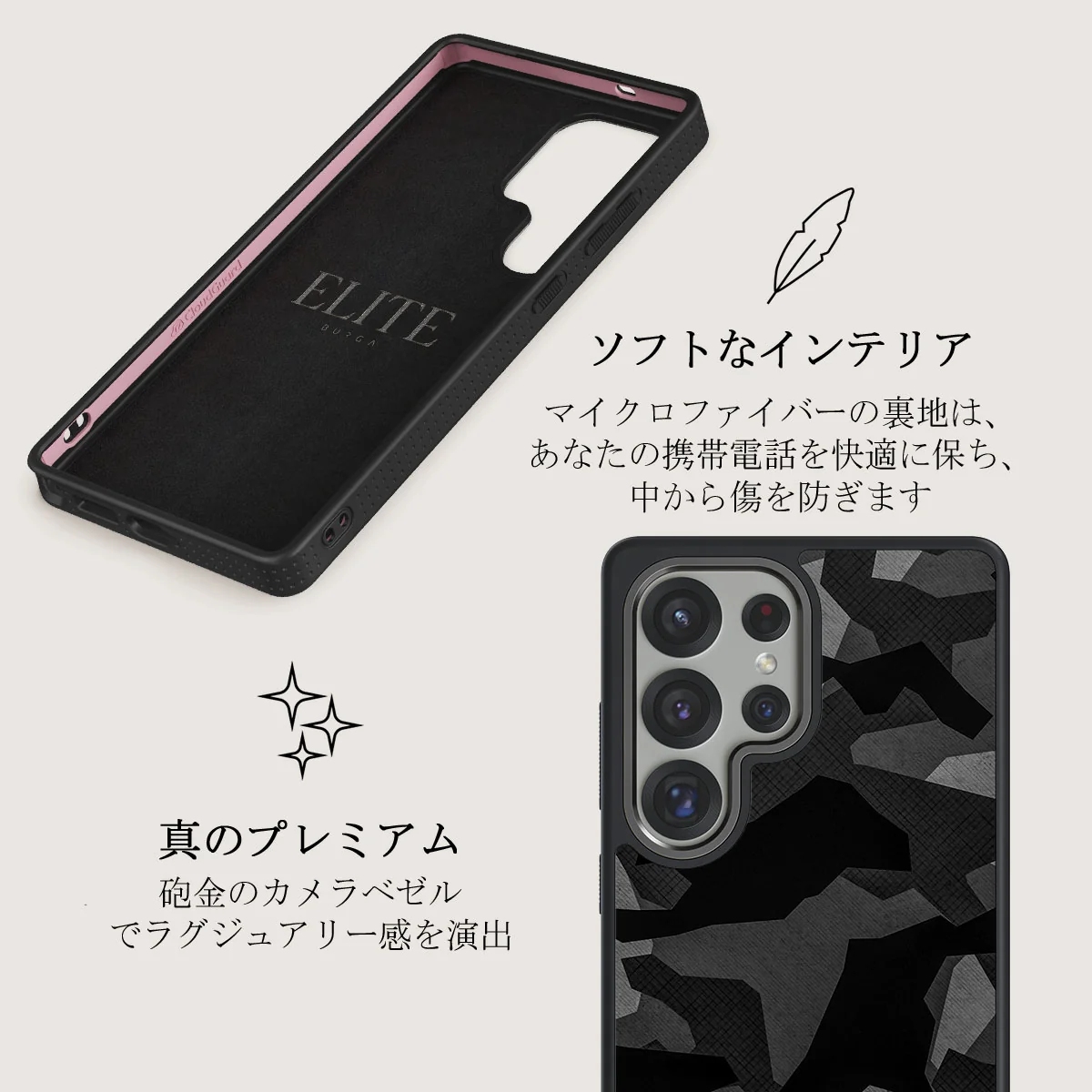 Night Black Camouflage - Samsung Galaxy S25 Ultra ケース
