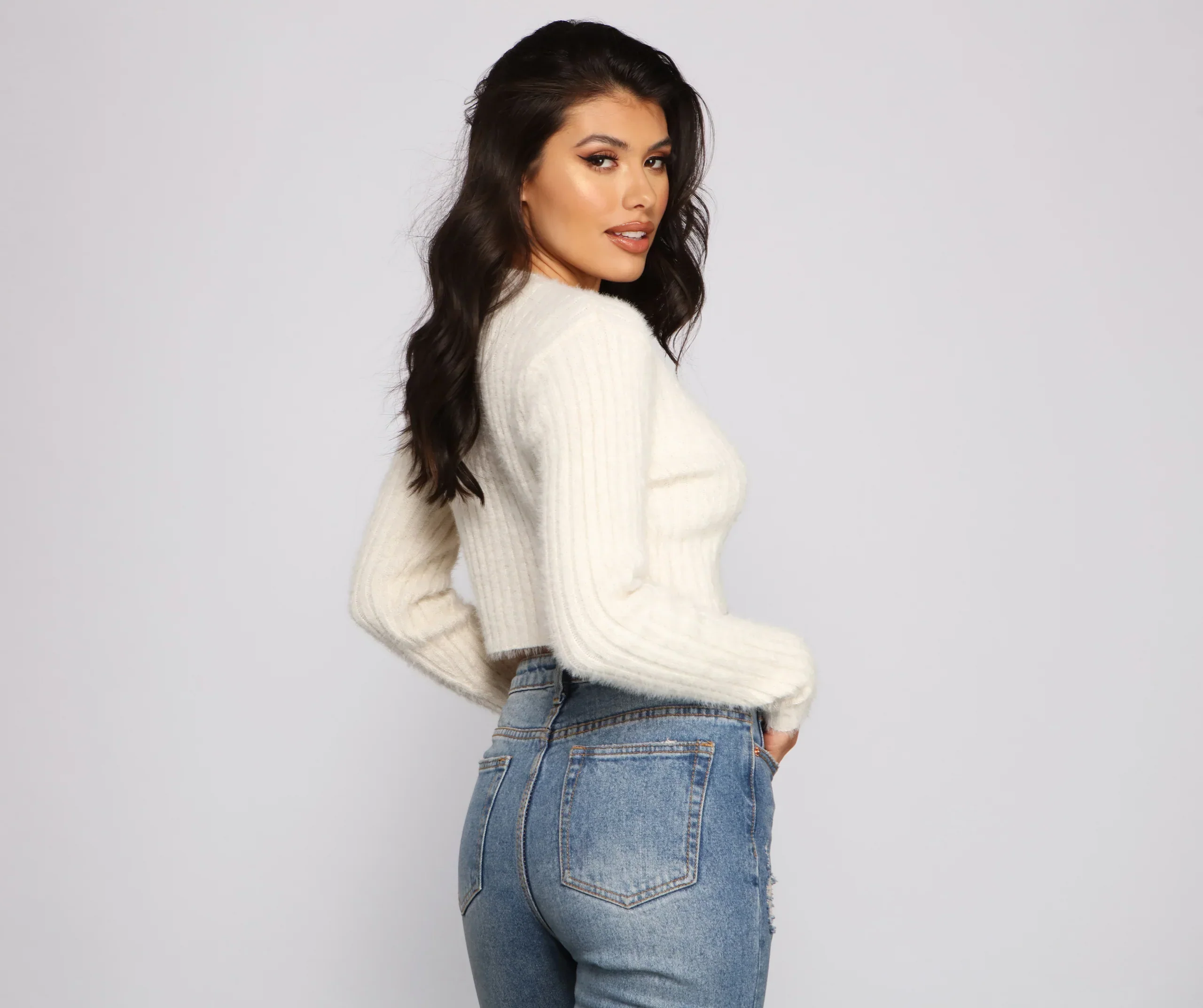 Effortlessly Trendy Fuzzy Knit Cardigan