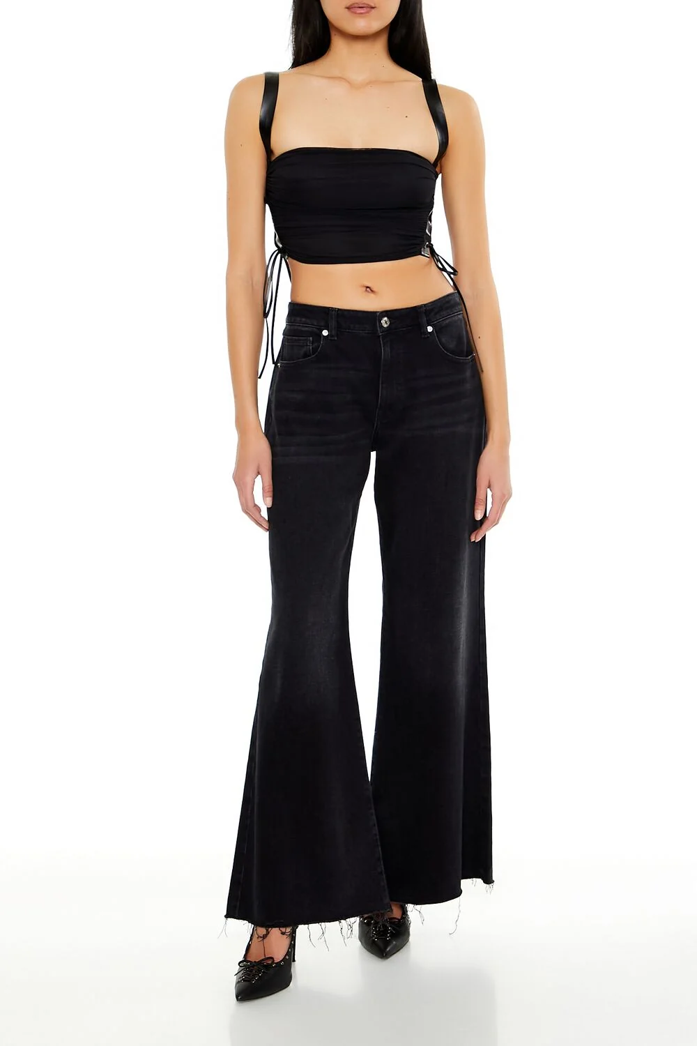 Lace-Up Crop Top
