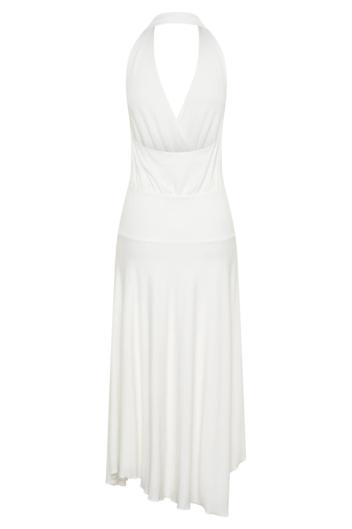 Krish Hankie Halter Midi Dress - White