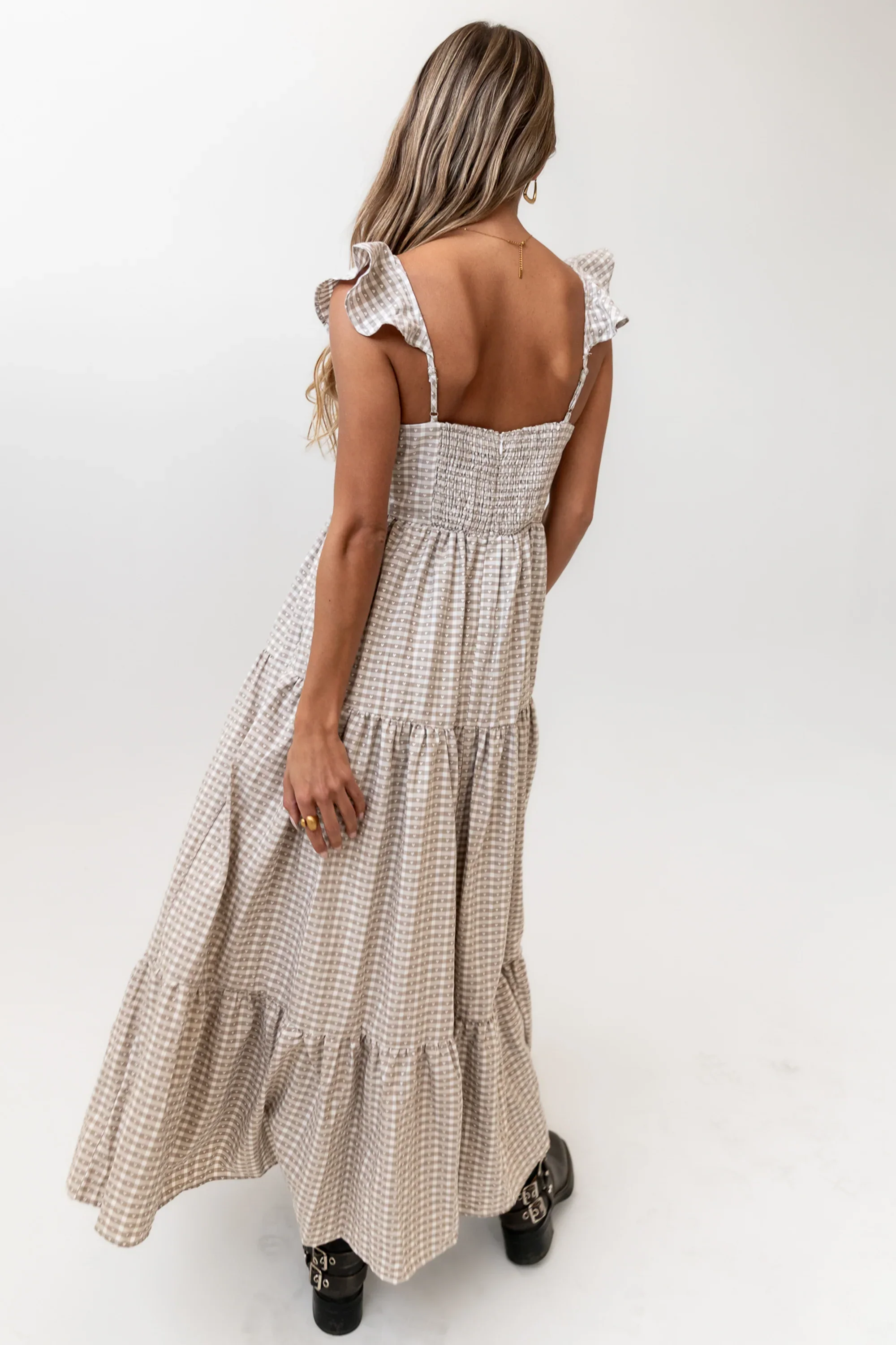 Salome Gingham Maxi Dress