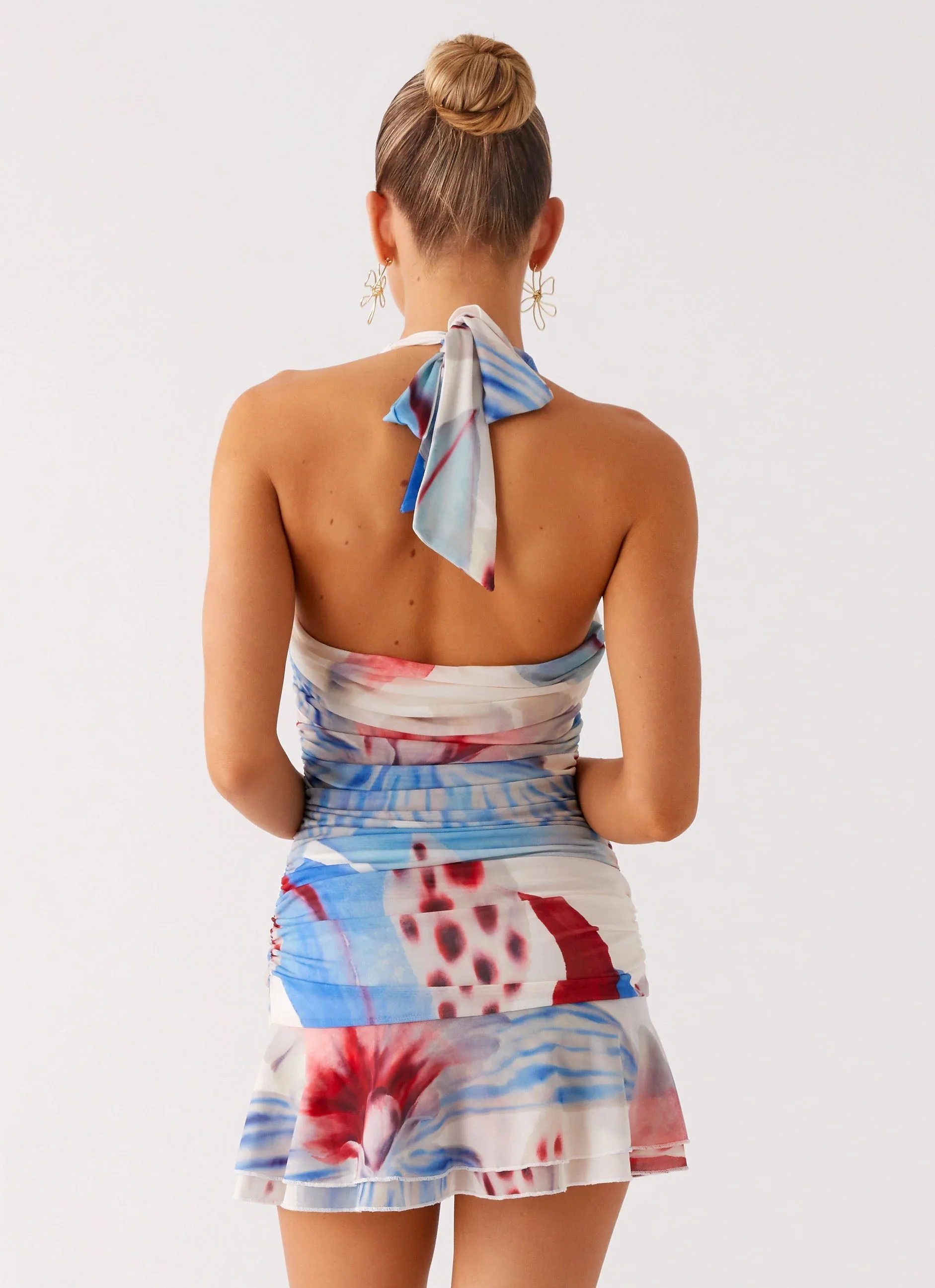 Starlit Night Mini Dress - Deep Sea Bloom