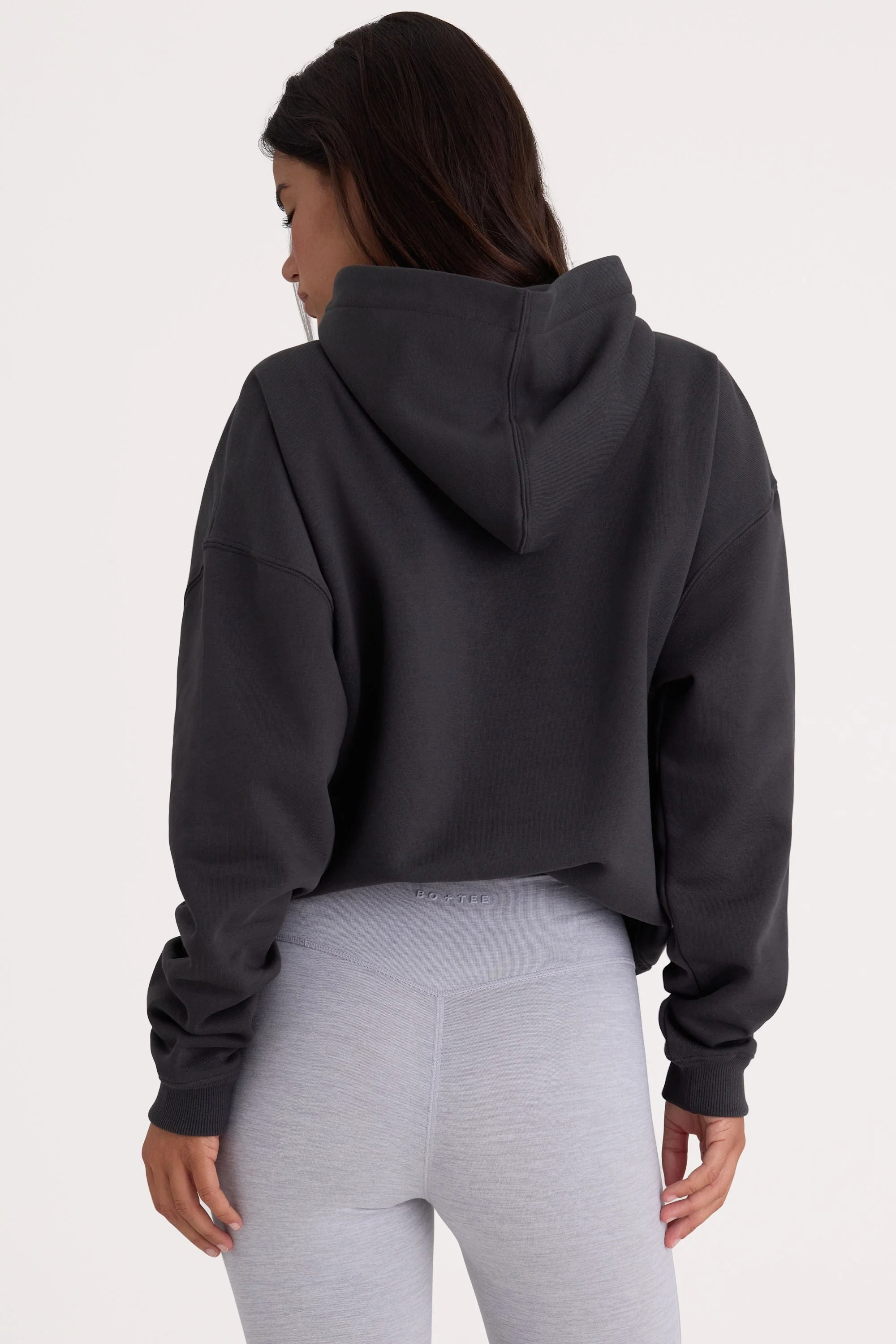 Soft Cotton Fleece Oversized Hoodie in Black