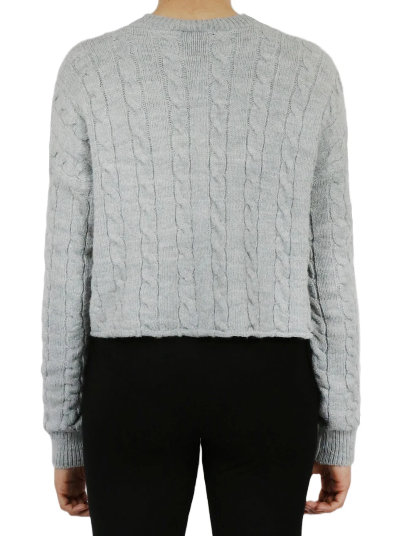 Cable Knit Cropped Pullover Sweater