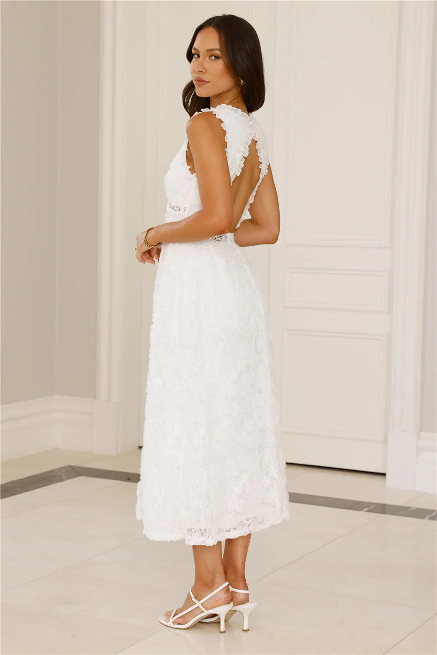 Ballet Era Lace Midi Dress White - luluinthesky