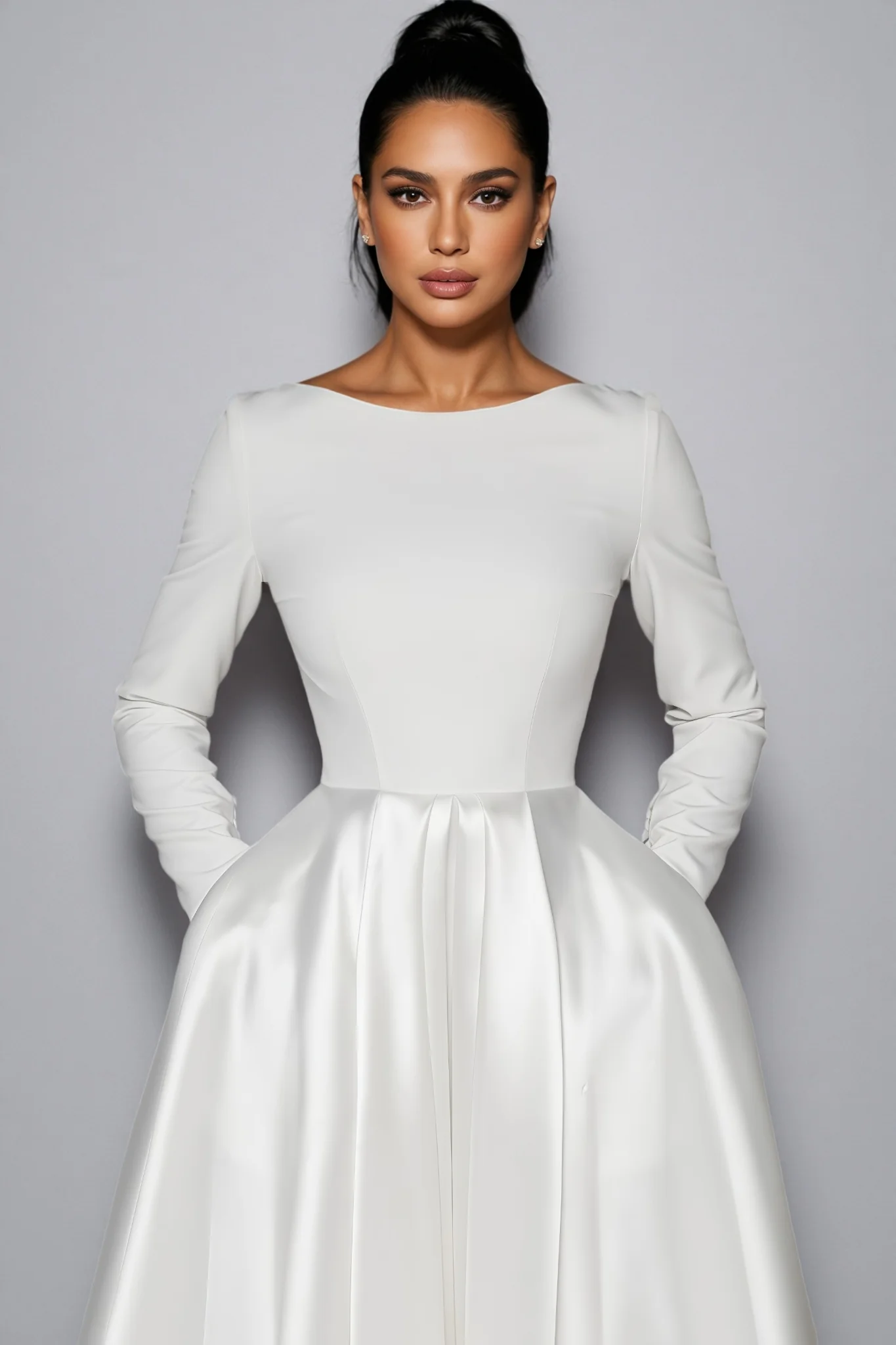 Nalea White Simple Maxi Dress