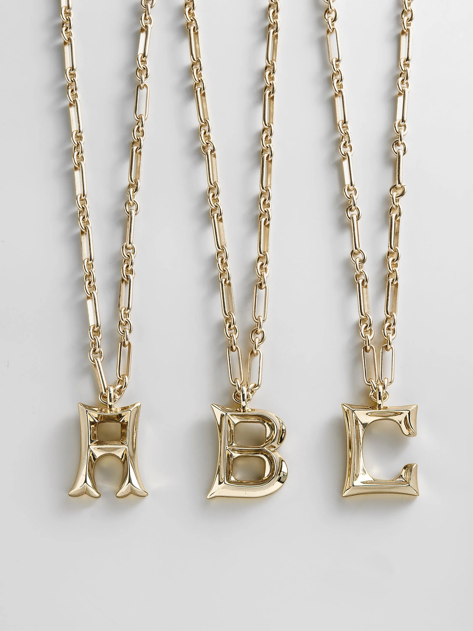Oversized Gothic Custom Initial Necklace - Oversized Gothic Initial