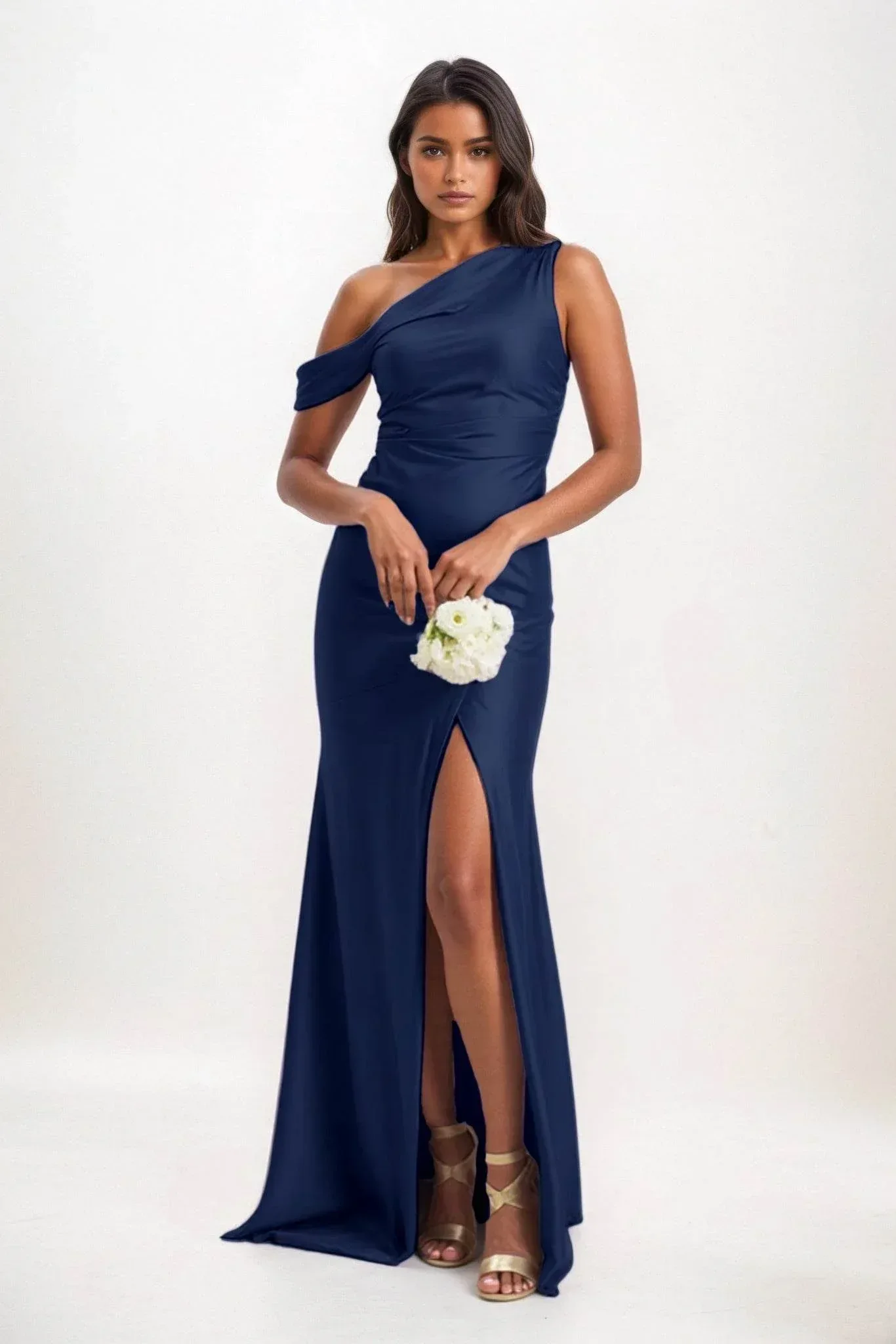 Sheath-Column Maxi Luxe Satin Dress CB0845CS