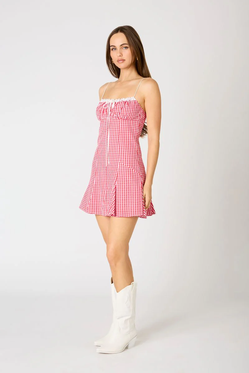 Milkmaid Gingham Mini Dress