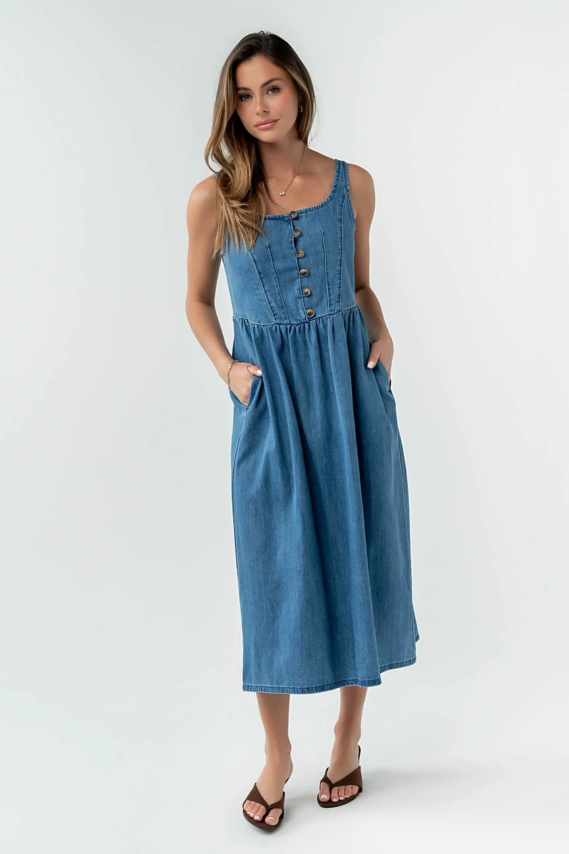 Jacklyn Denim Midi Dress