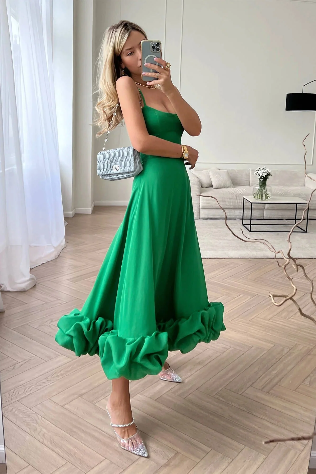 Heather Sleeveless Twirl Midi Dress - luluinthesky