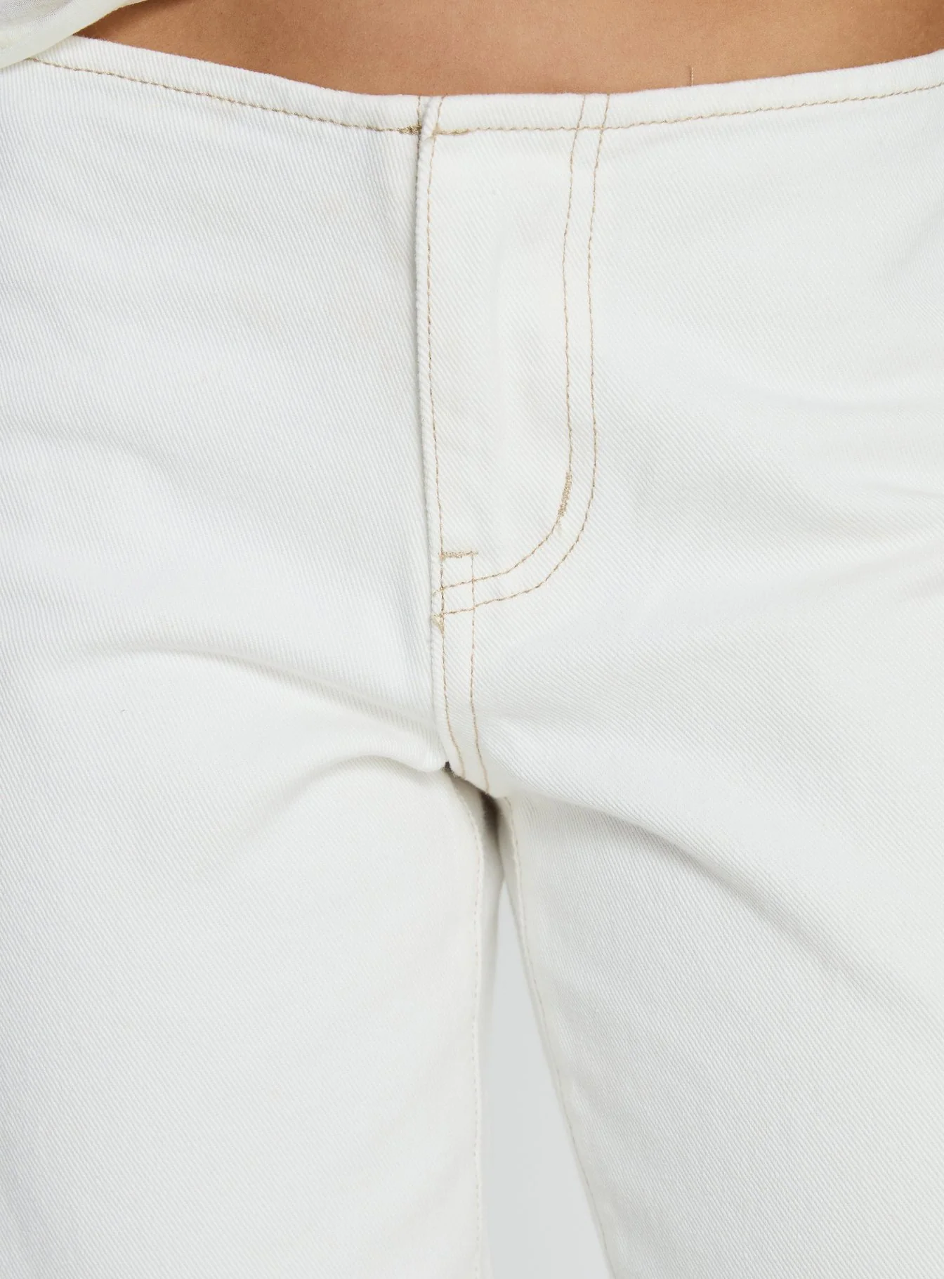 Buenos No Waist Low Rise Straight Leg Jeans White