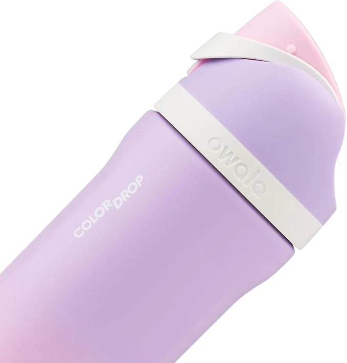 Owala FreeSip Bouteille d'eau en acier inoxydable avec botte de protection – Lavande Soul Sister Edition