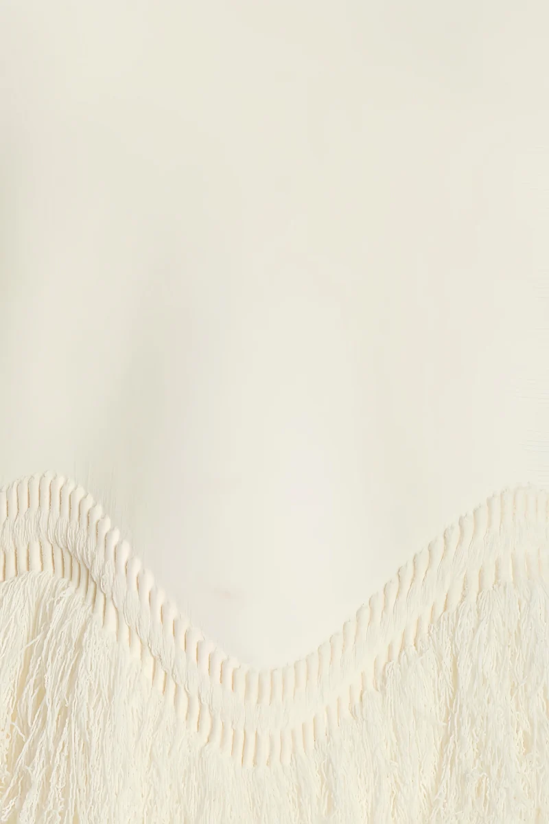 Jora White Fringe Maxi Dress Two Piece Set