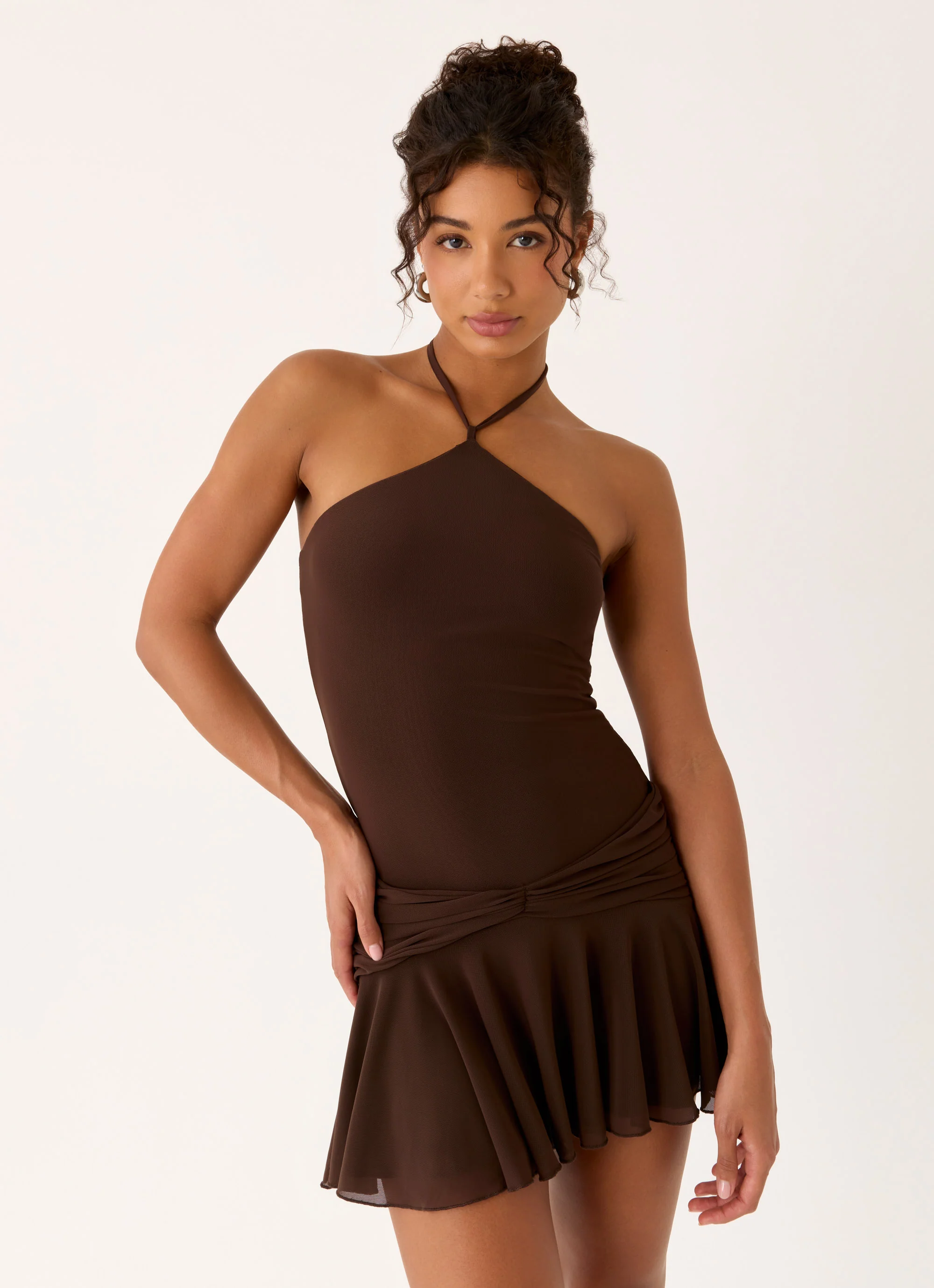 Elektra Mini Dress - Chocolate