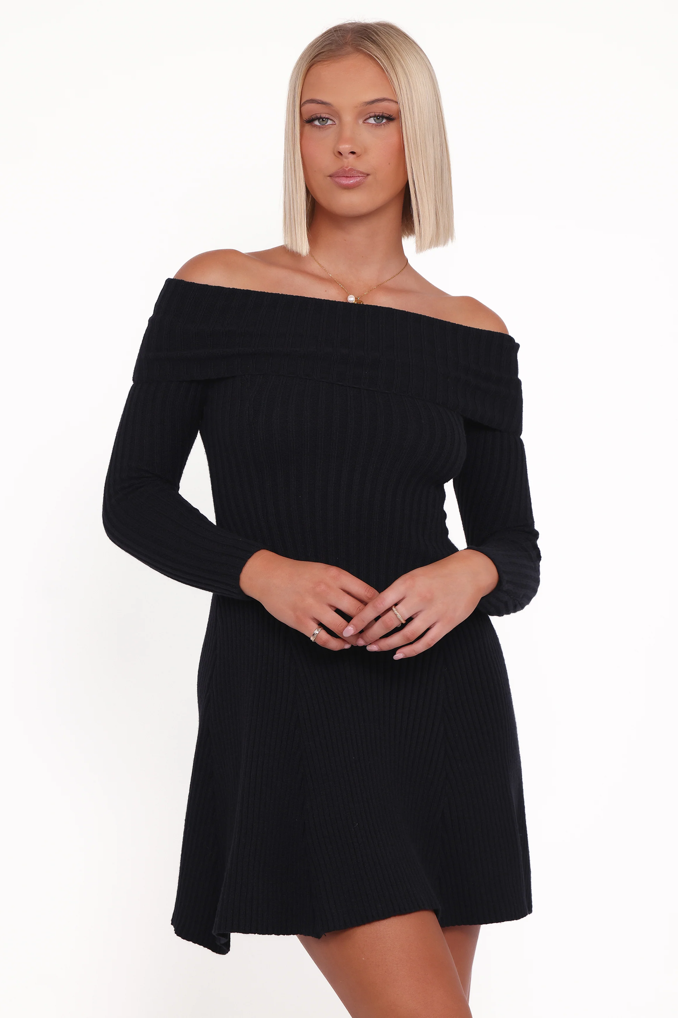 Francisco Long Sleeve Mini Dress - Black