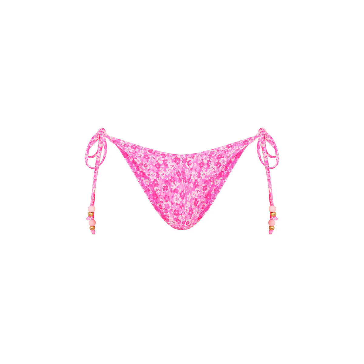 Dipped Cheeky Tie Bikini Bottom - Berry Burst