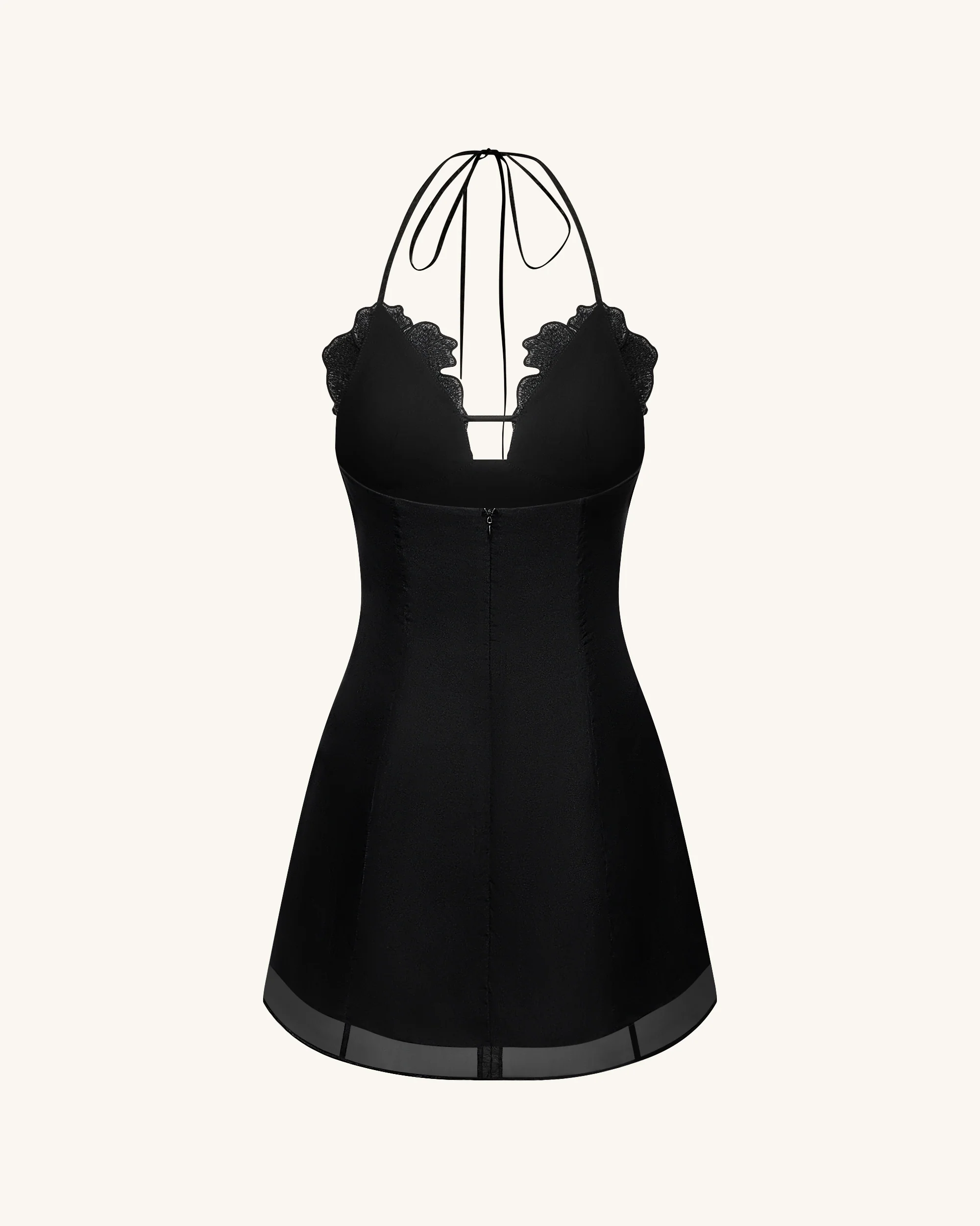 Flower Embroidered Mini Dress - Black - FASHION NOB