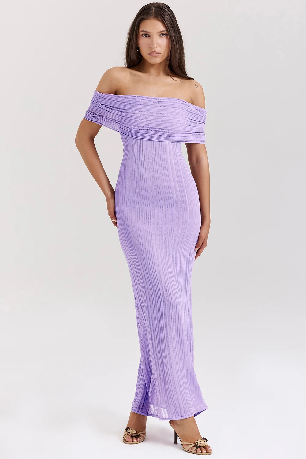 Orchid Ladder Knit Maxi Dress