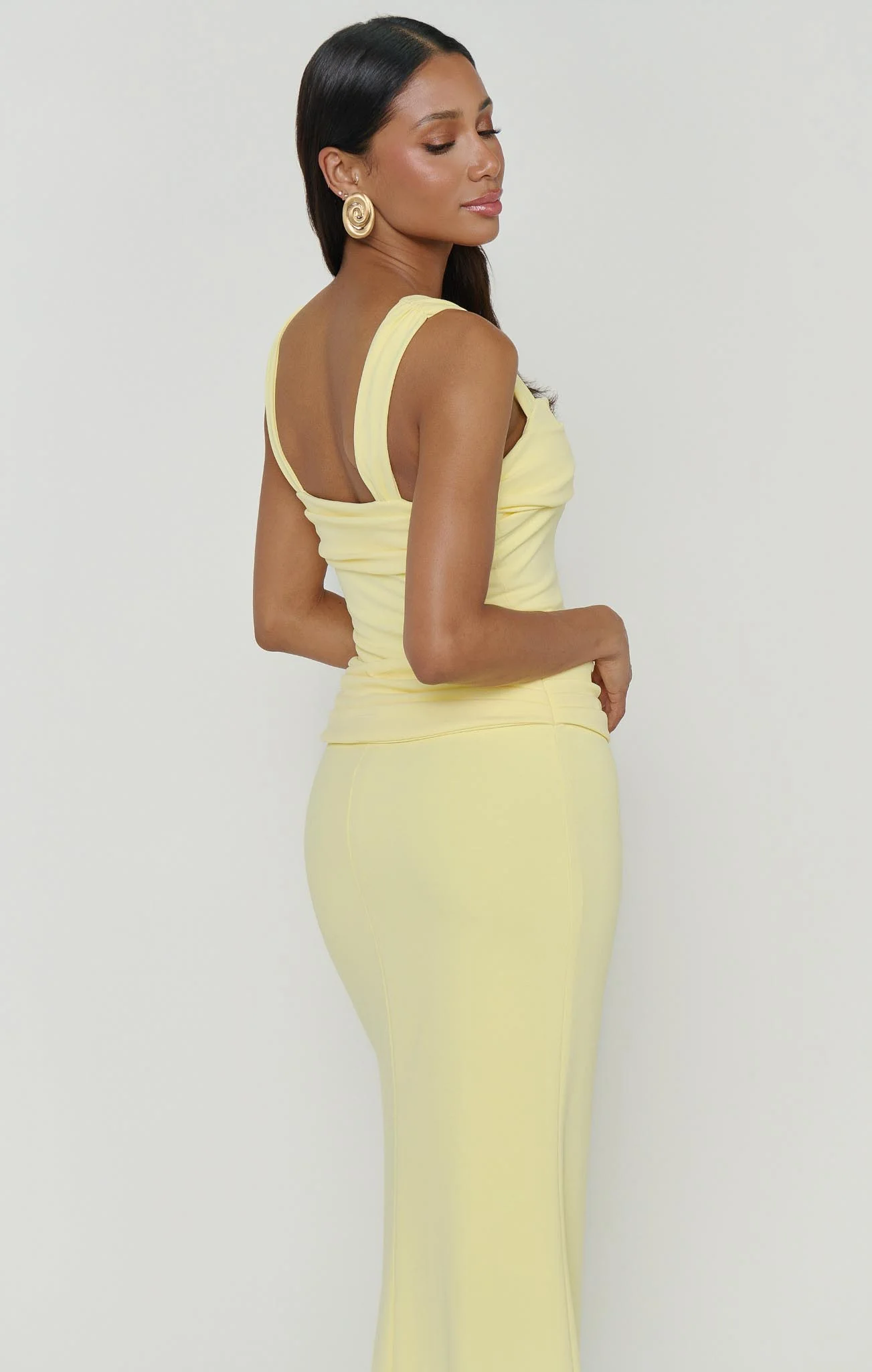 Danielle Maxi Dress ~ Pale Yellow Stretch