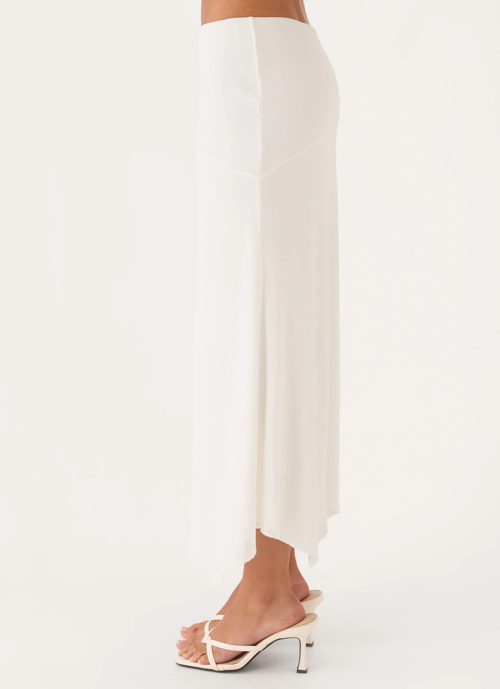 Kerrie Hanky Midi Skirt - White