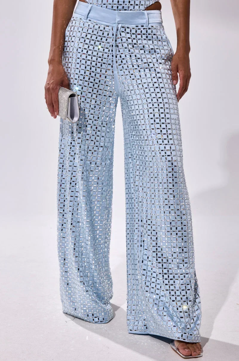 LILA EMBELLISHED SATIN TROUSER