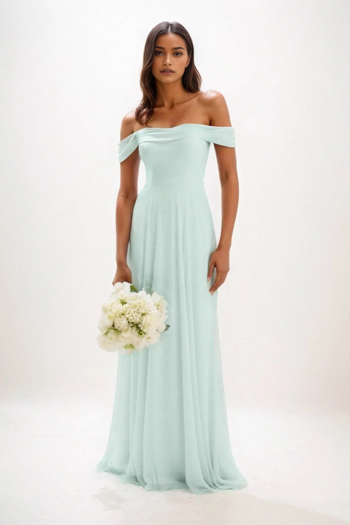 A-Line Maxi Chiffon Bridesmaid Dress CB0857