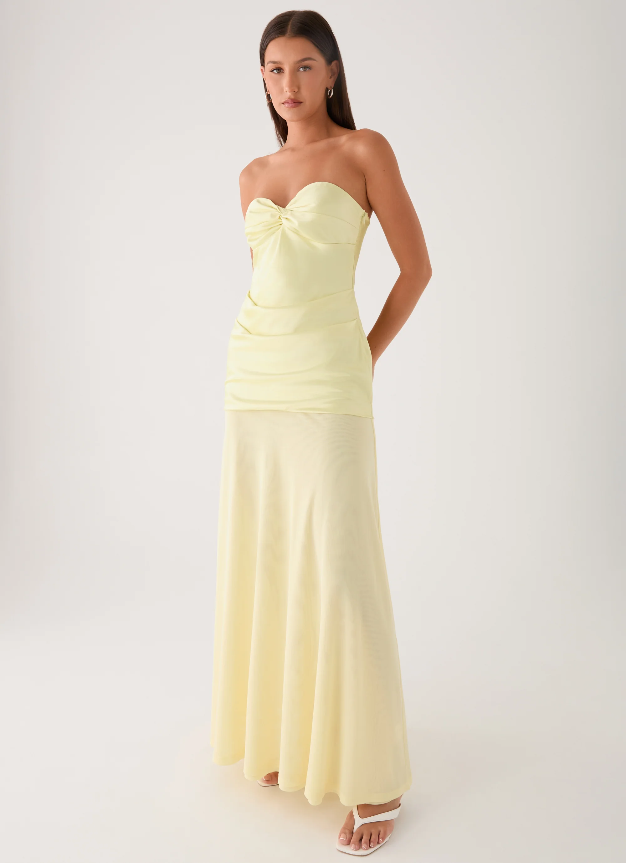 Cierra Strapless Maxi Dress - Yellow - luluinthesky