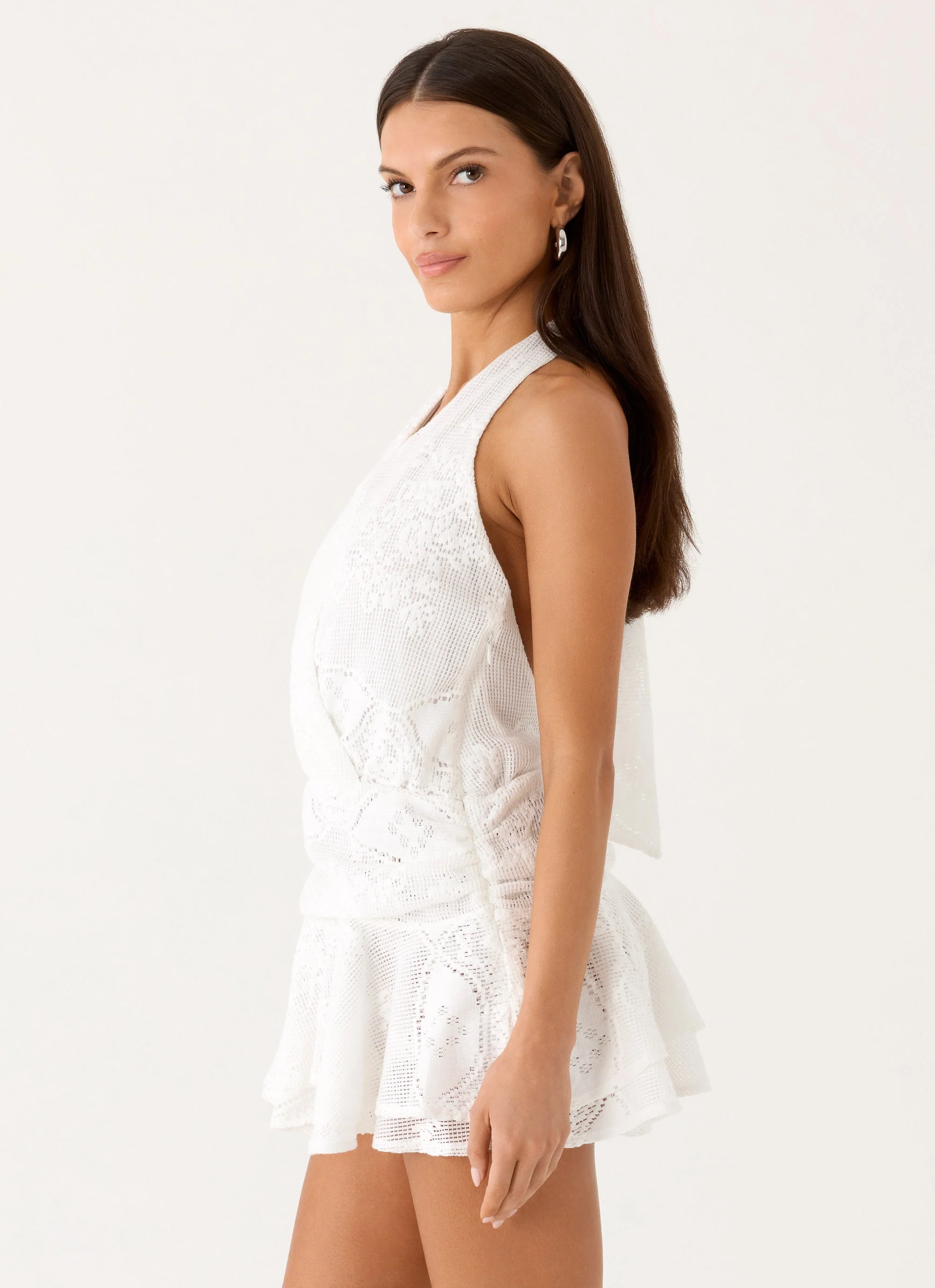 Jovanna Lace Mini Dress - White - luluinthesky