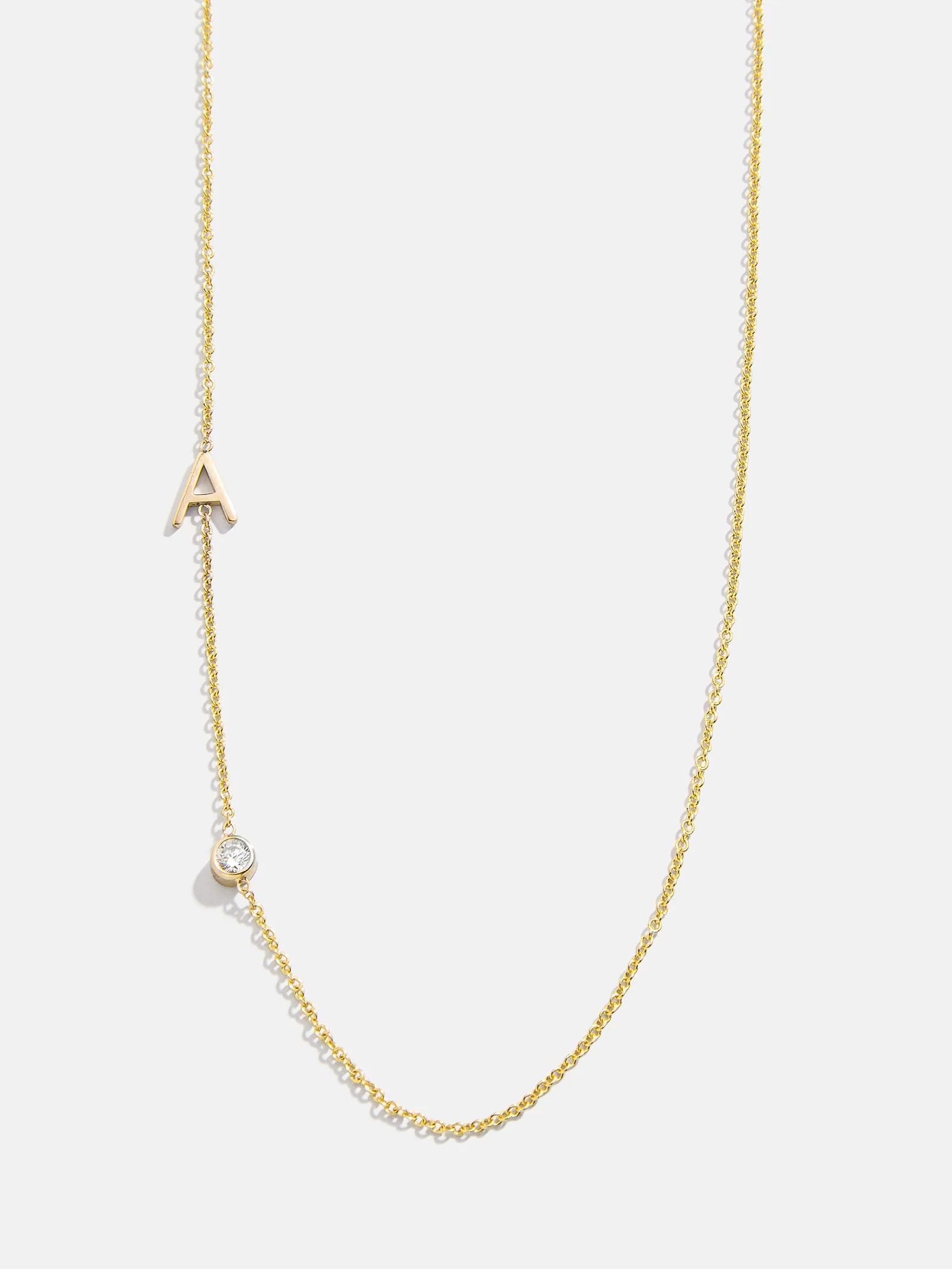 Maya Brenner Monogram Necklace with Diamond - Gold