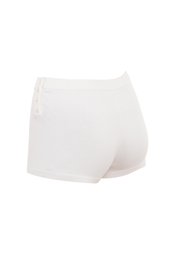 White Summer Knit Hot Pants