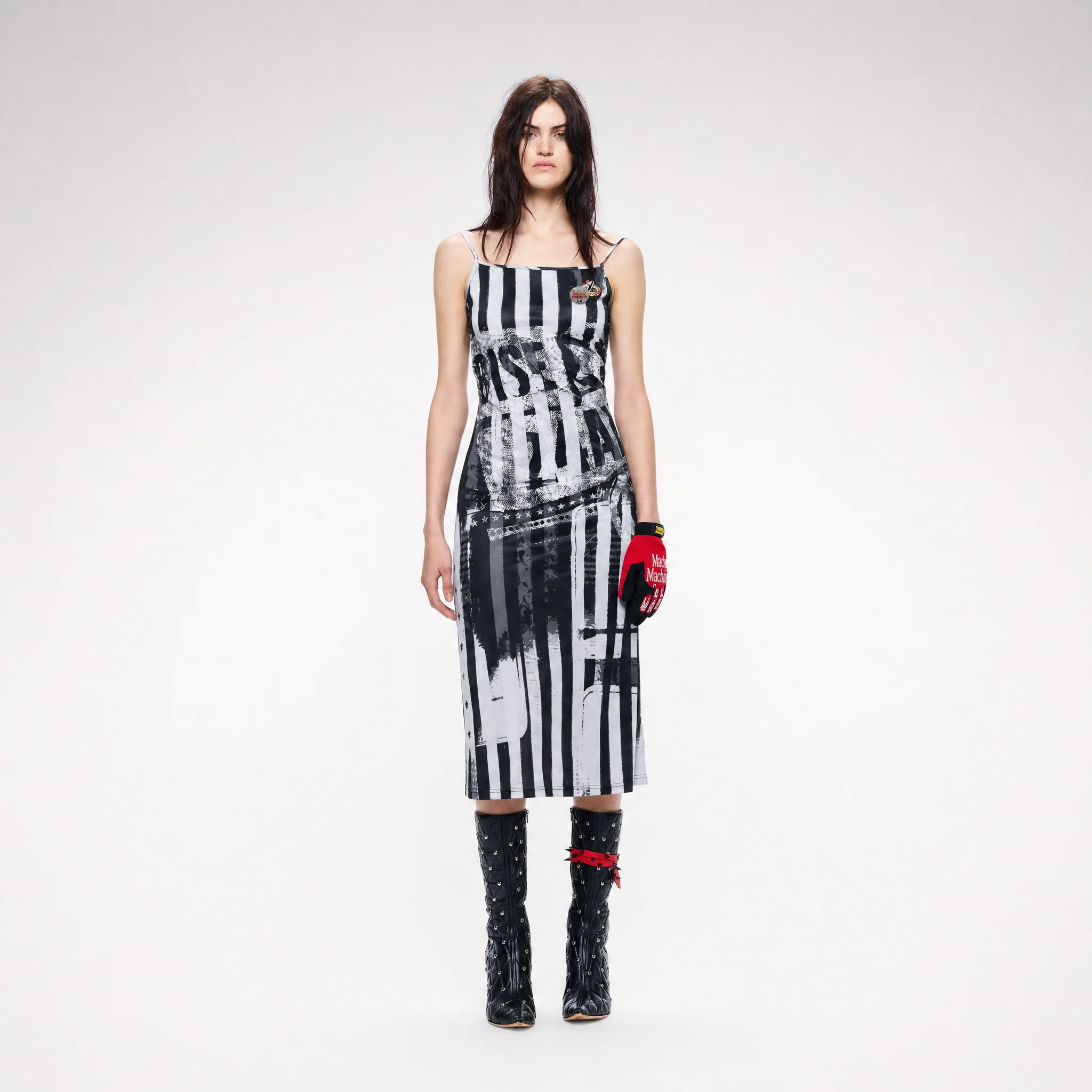Printed Open-Back Dress