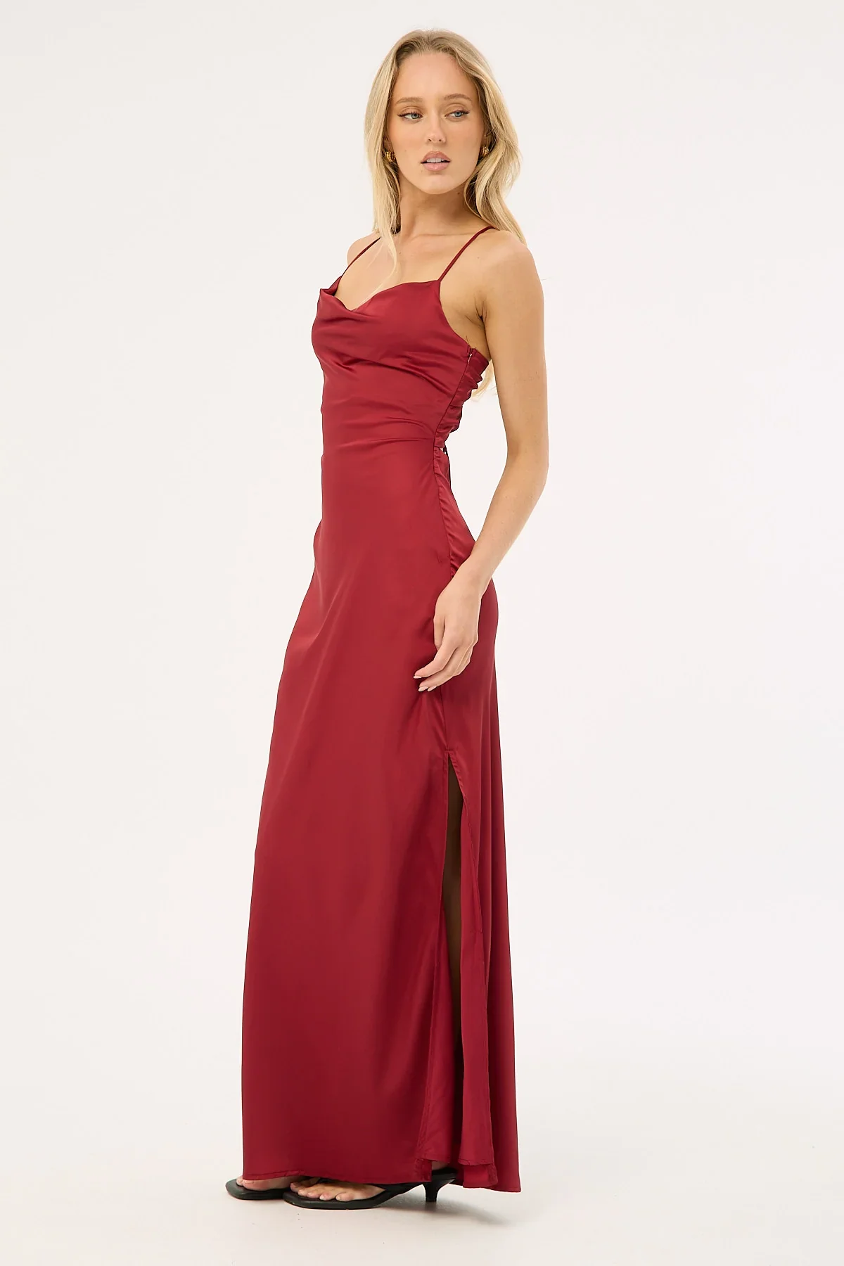 Perfect Stranger Evie Recycled Maxi Dress Burgundy