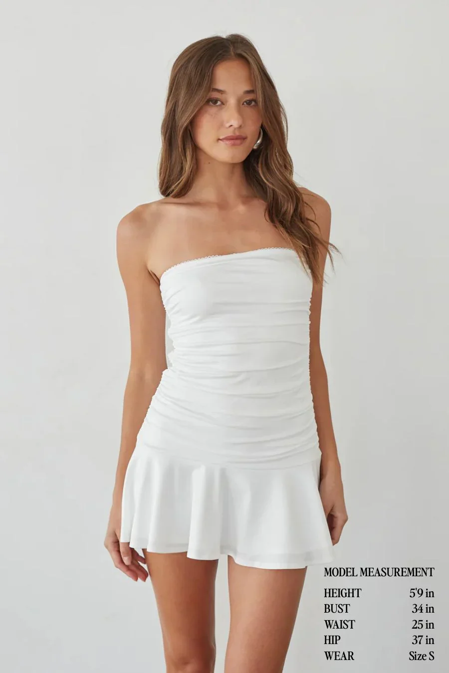 Alora Strapless Ruched Mini Dress