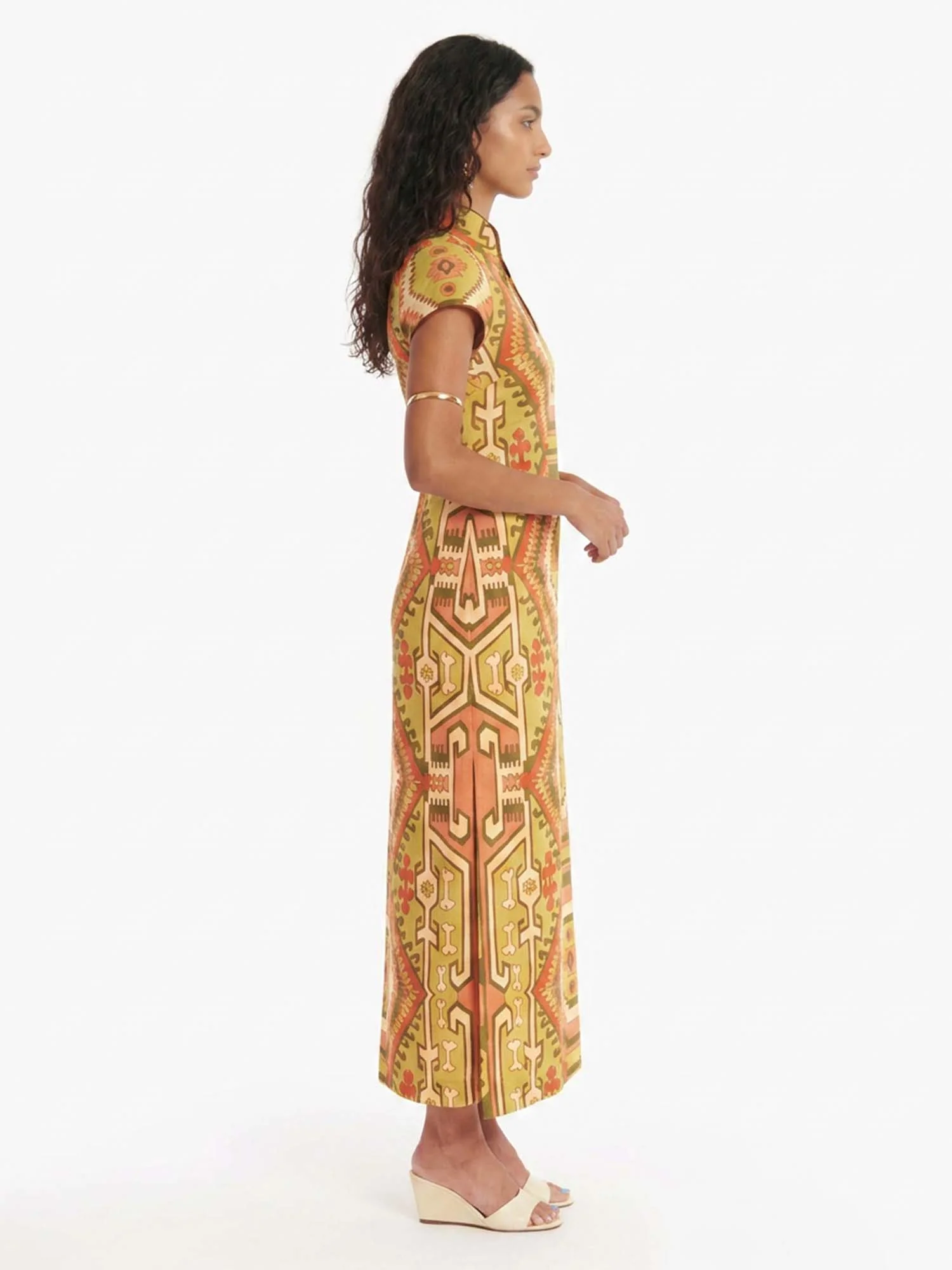 Pattern Column Midi Dress