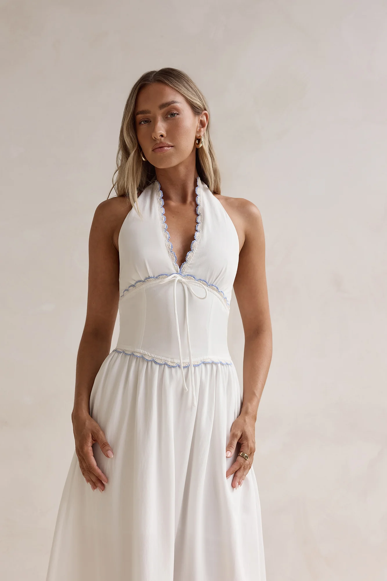 Days Of Dreaming Halter Maxi Dress White - luluinthesky