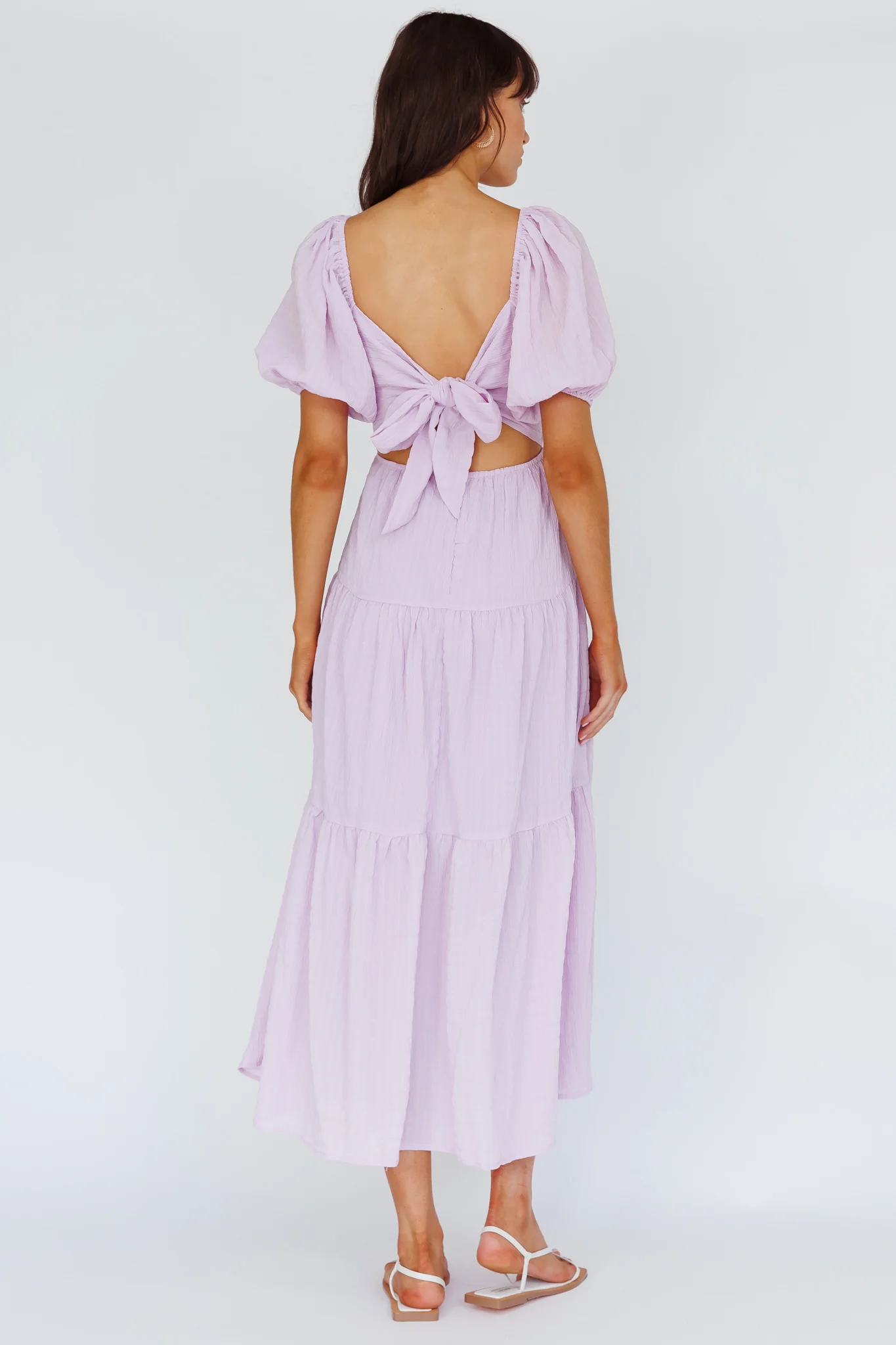 Royce Bow Back Midi Dress Lilac