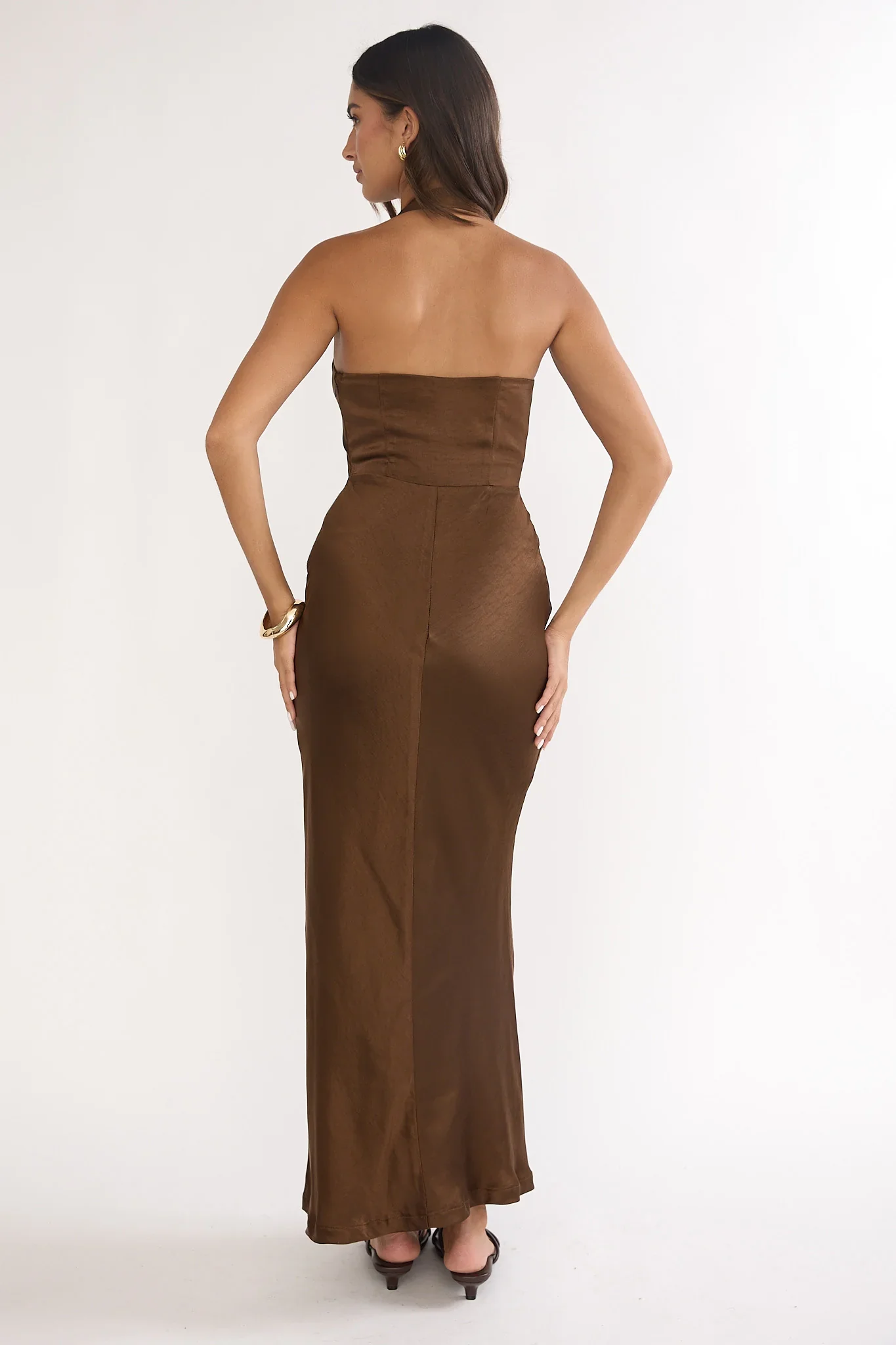 Girl's Night Halterneck Maxi Dress Chocolate