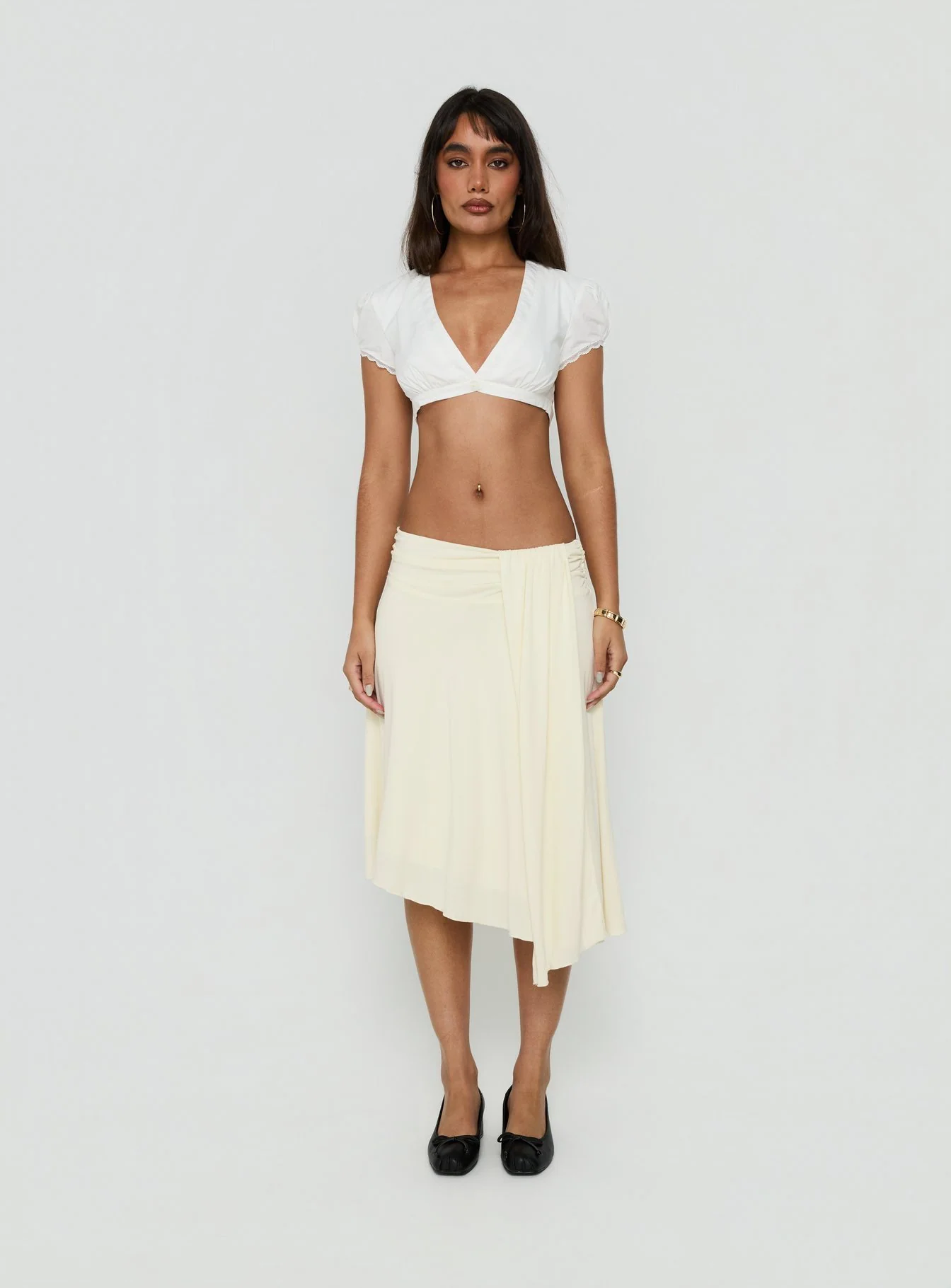 Delliah Micro Crop Top White