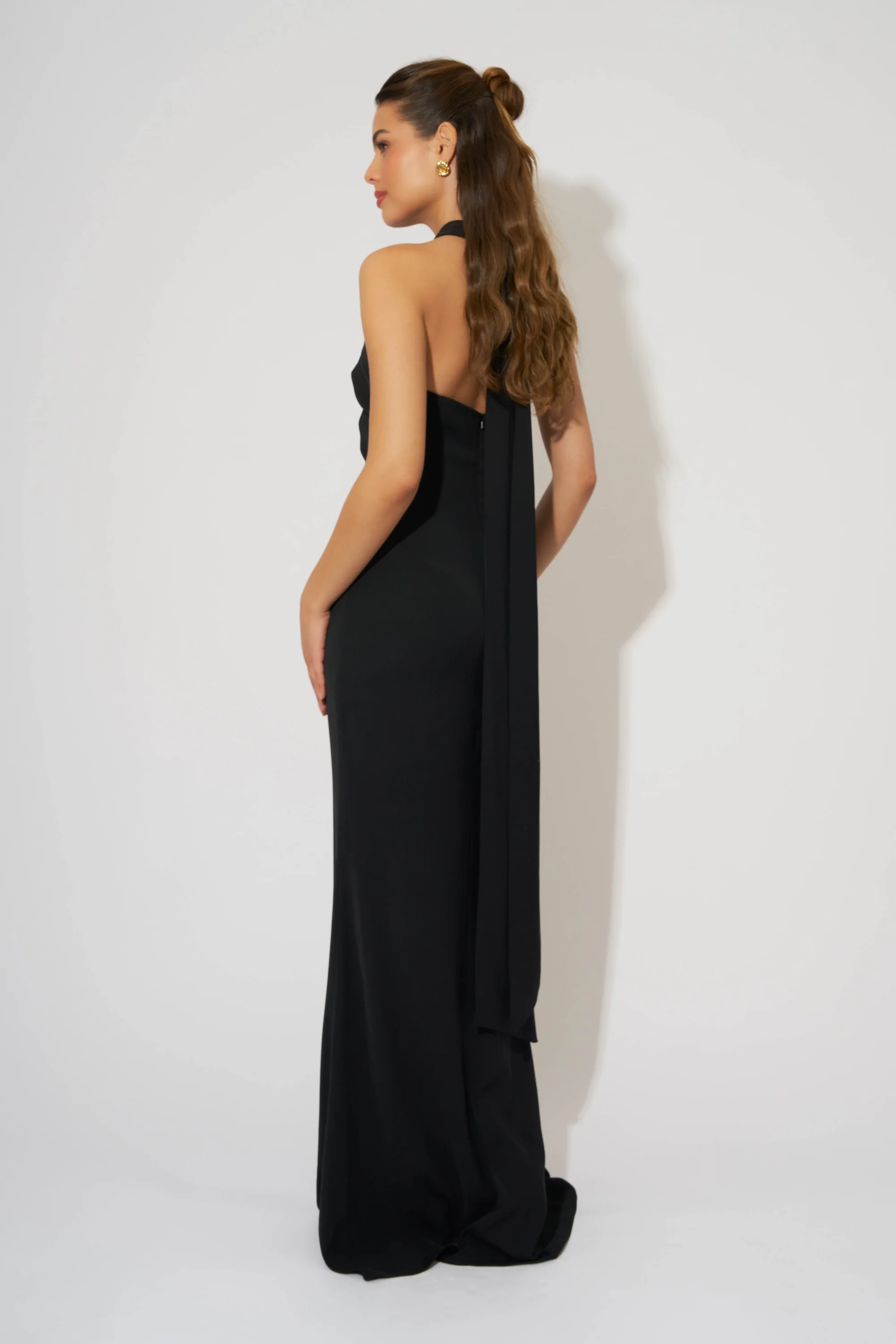 Cross Halter Neck Maxi Dress