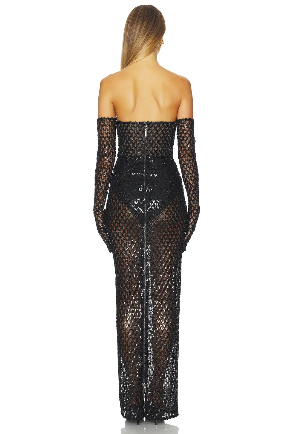 Farah Embellished Maxi Dress With Gloves