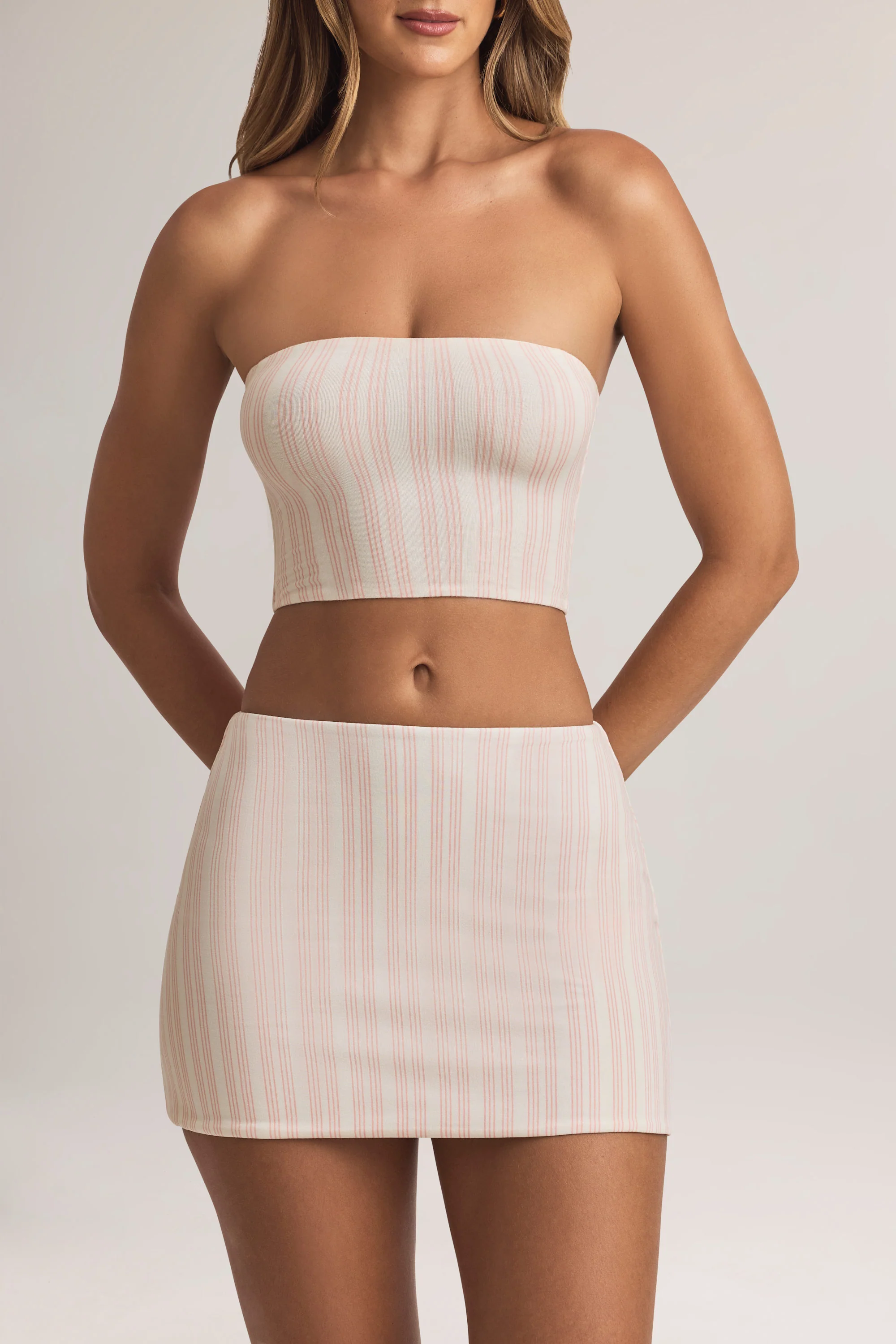 Modal Mid-Rise A-Line Mini Skirt in Stripe Print