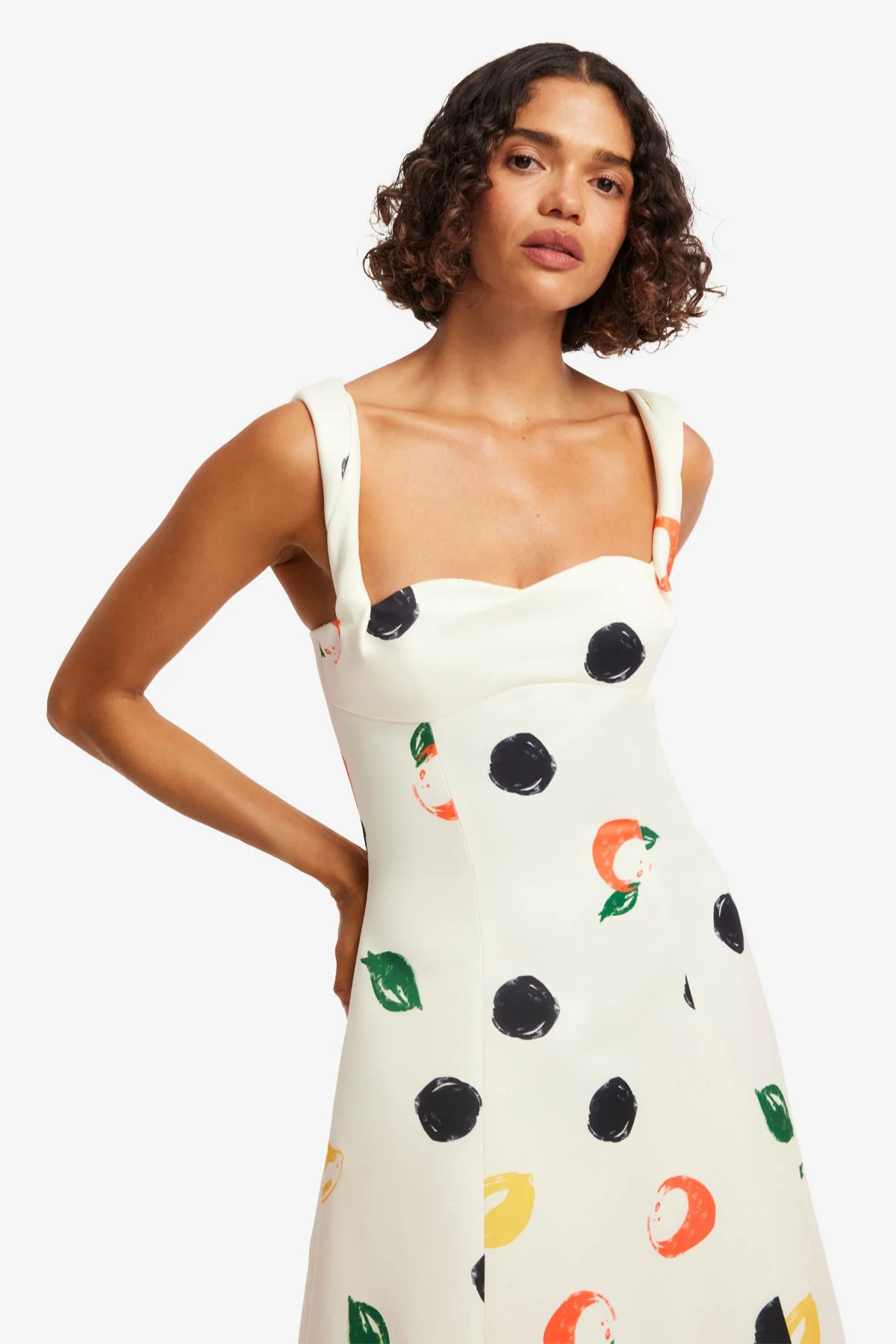 Beatrice Midi Dress - Citrus Spots