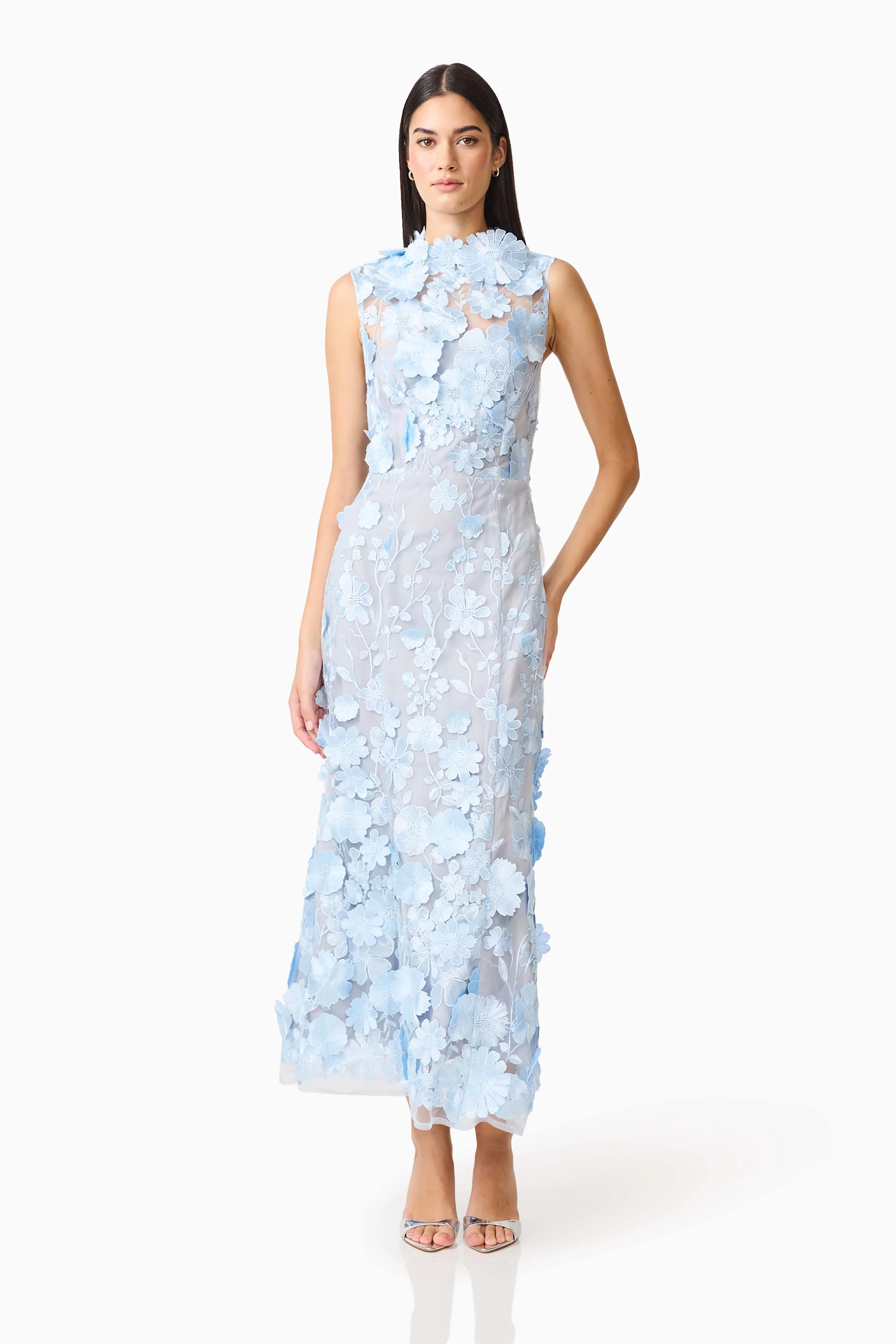 Selene Cocktail Midi Dress Blue