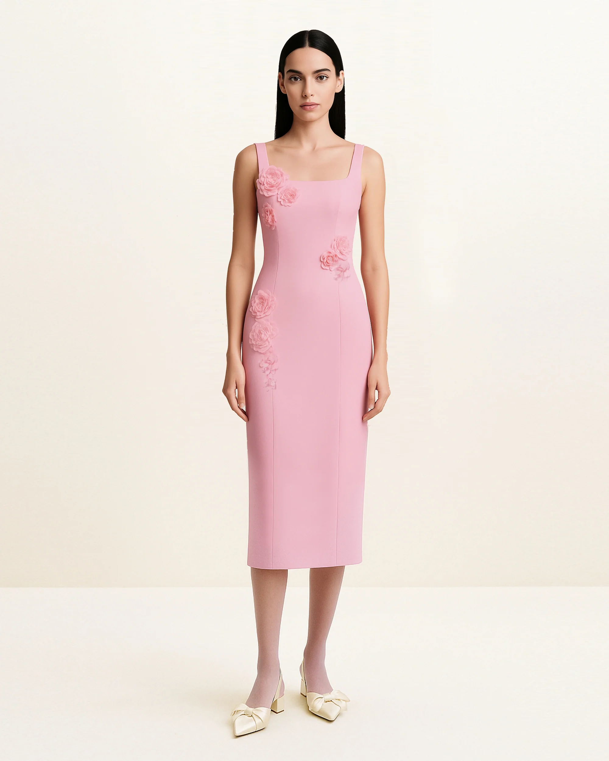 Garden Grace Sheath Dress - Pink - FASHION NOB