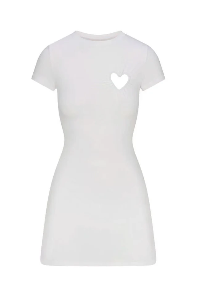 SKIMS Cotton Jersey Heart Mini Dress