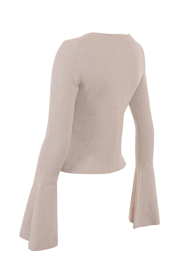 Biscuit Wool Cashmere Long Sleeve Cardigan