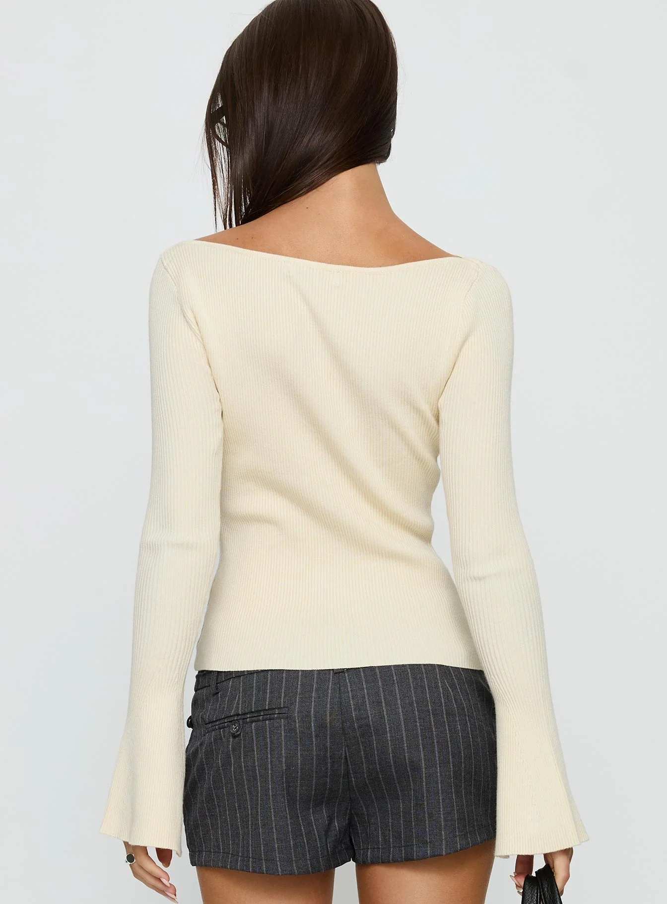 Tahnia Off Shoulder Button Up Top Butter