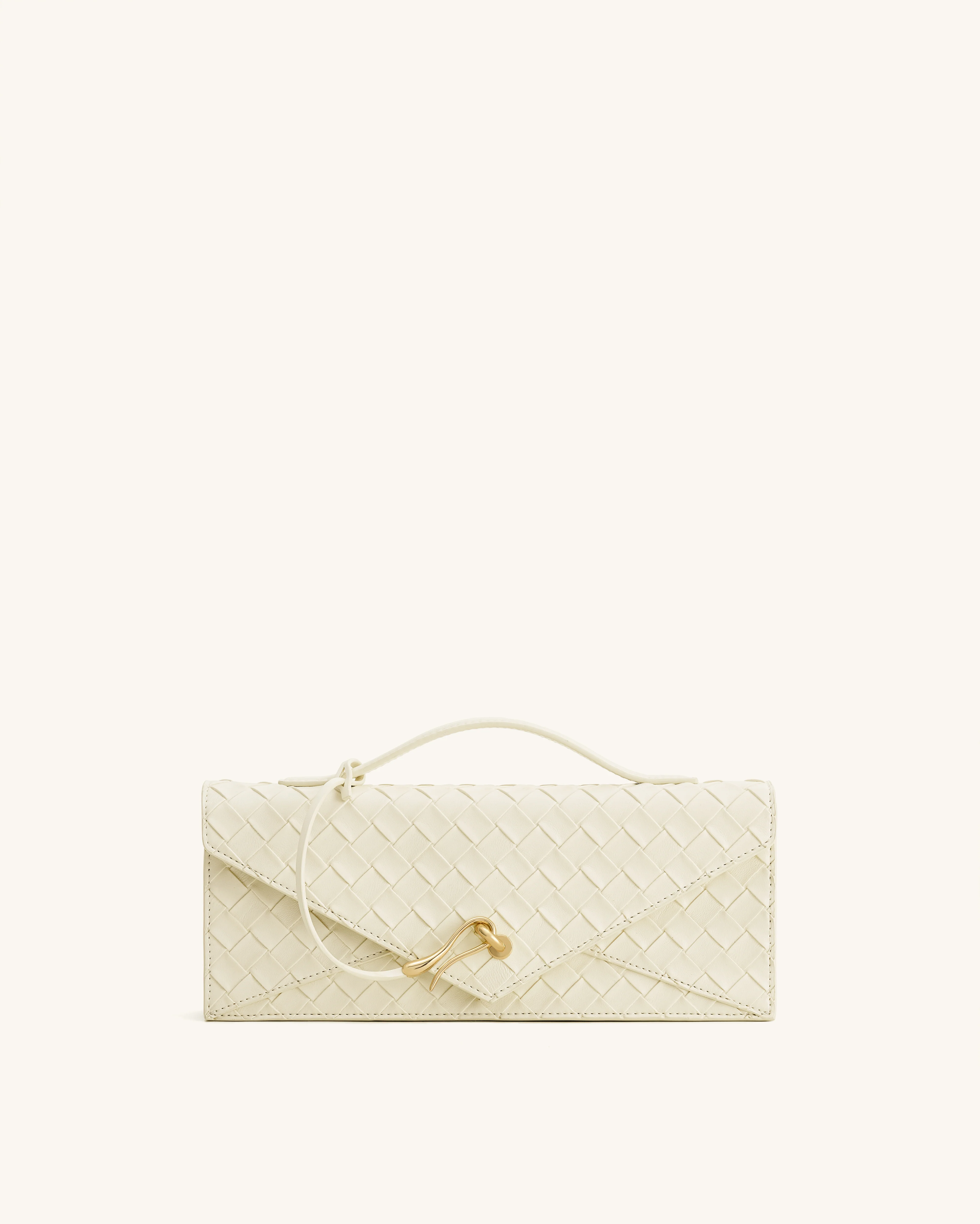 Celeste Woven Textured Envelope Top Handle Bag - Ivory