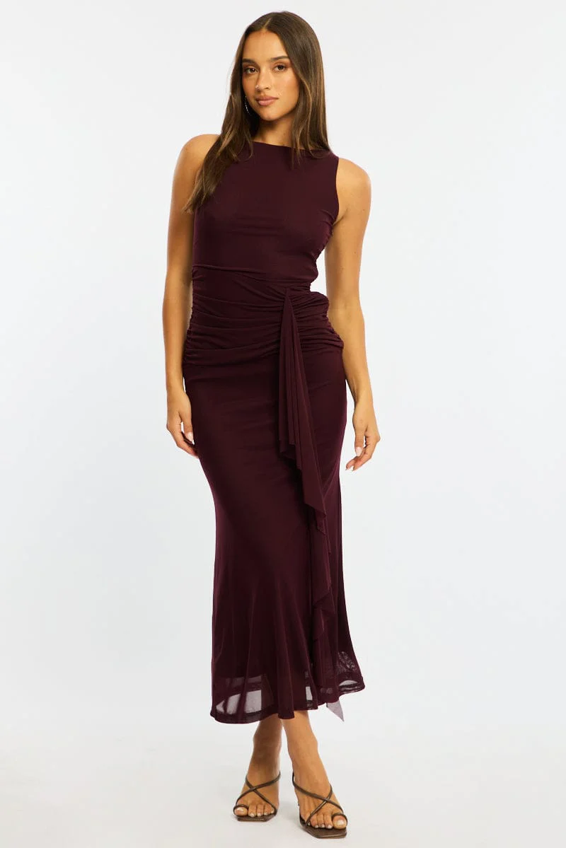 Red Maxi Dress Mesh